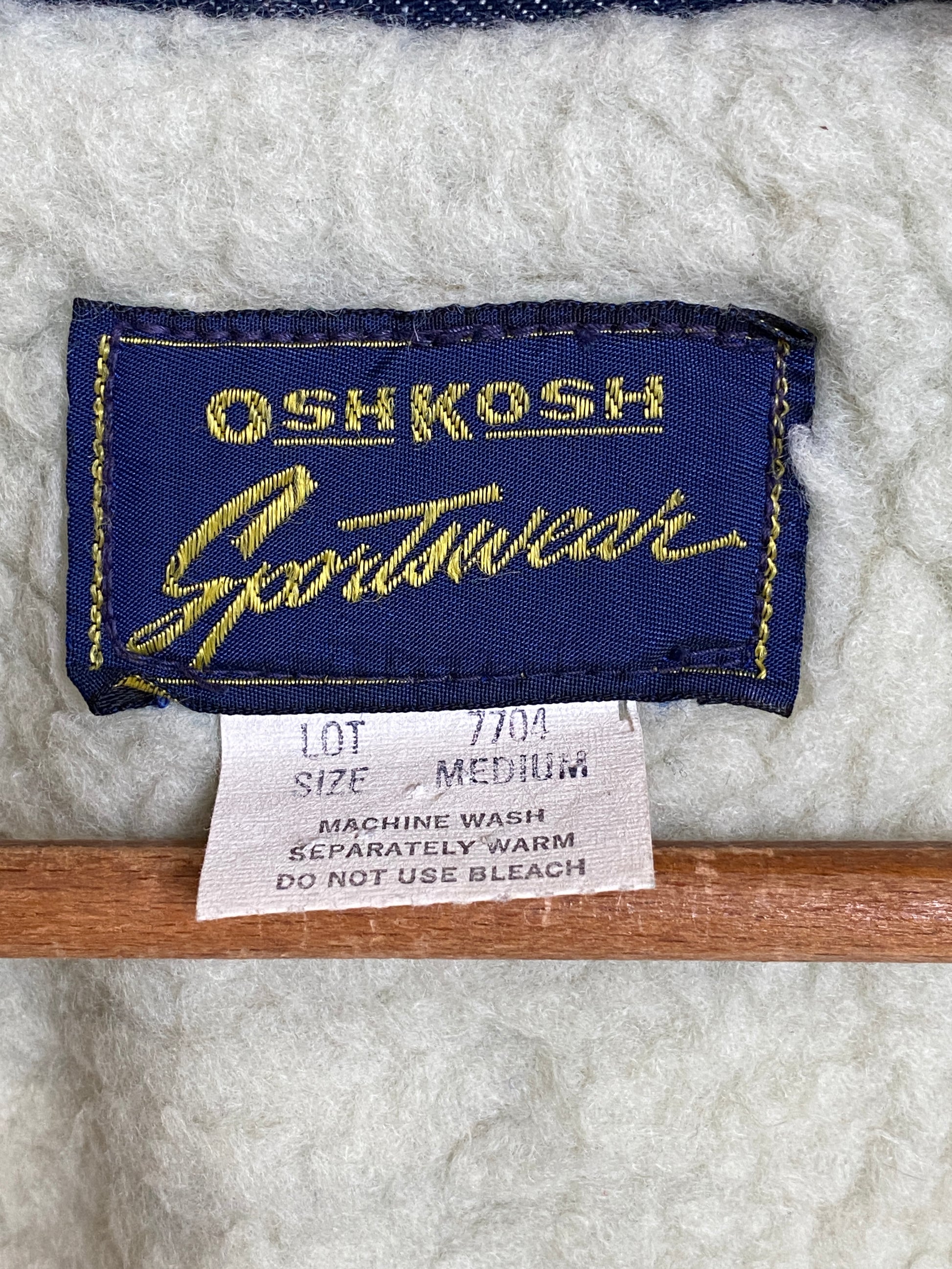 Size Med. 80s Vintage Oshkosh fleece denim Jacket - USA Vintage Bcn