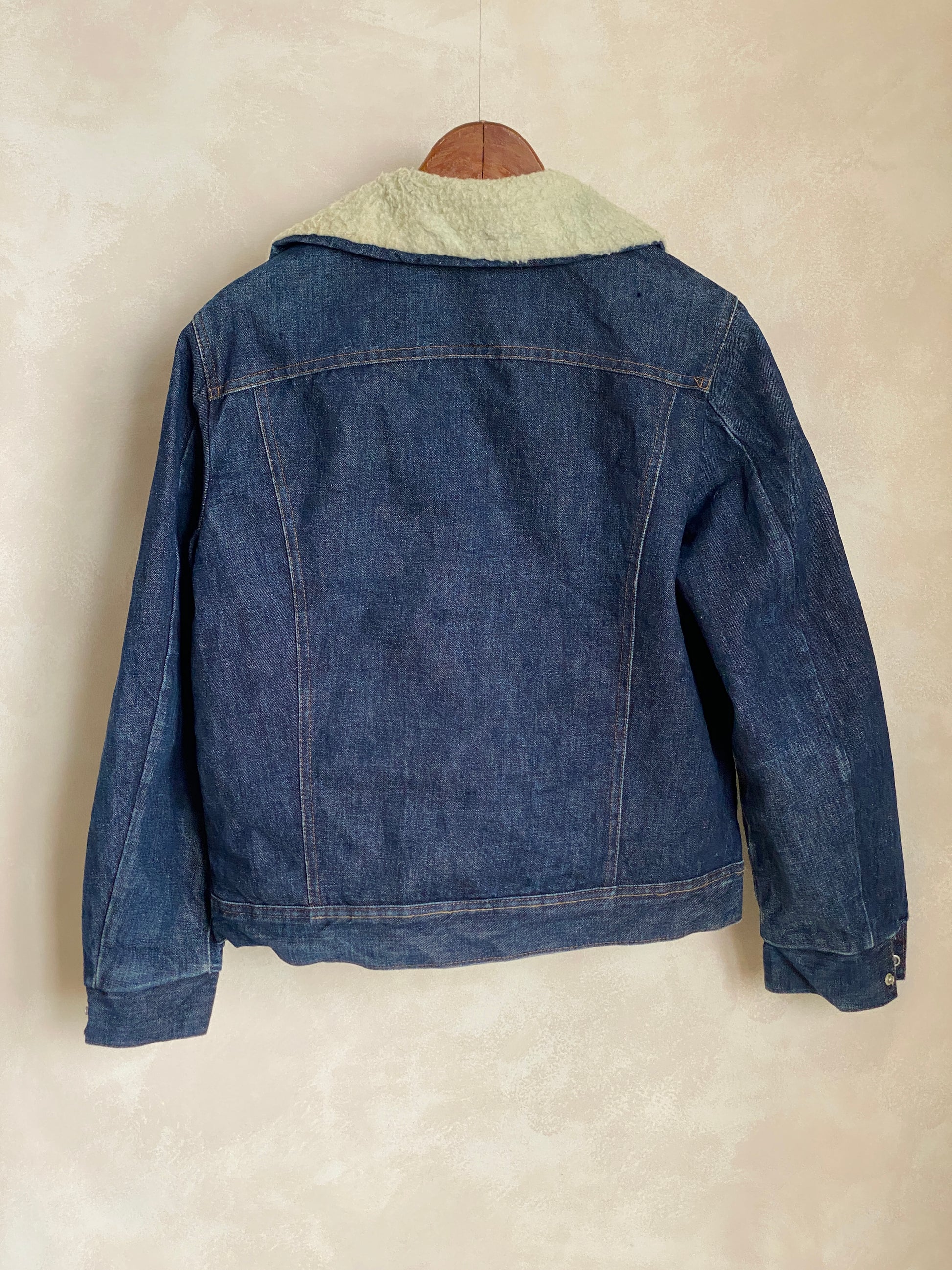 Size Med. 80s Vintage Oshkosh fleece denim Jacket - USA Vintage Bcn