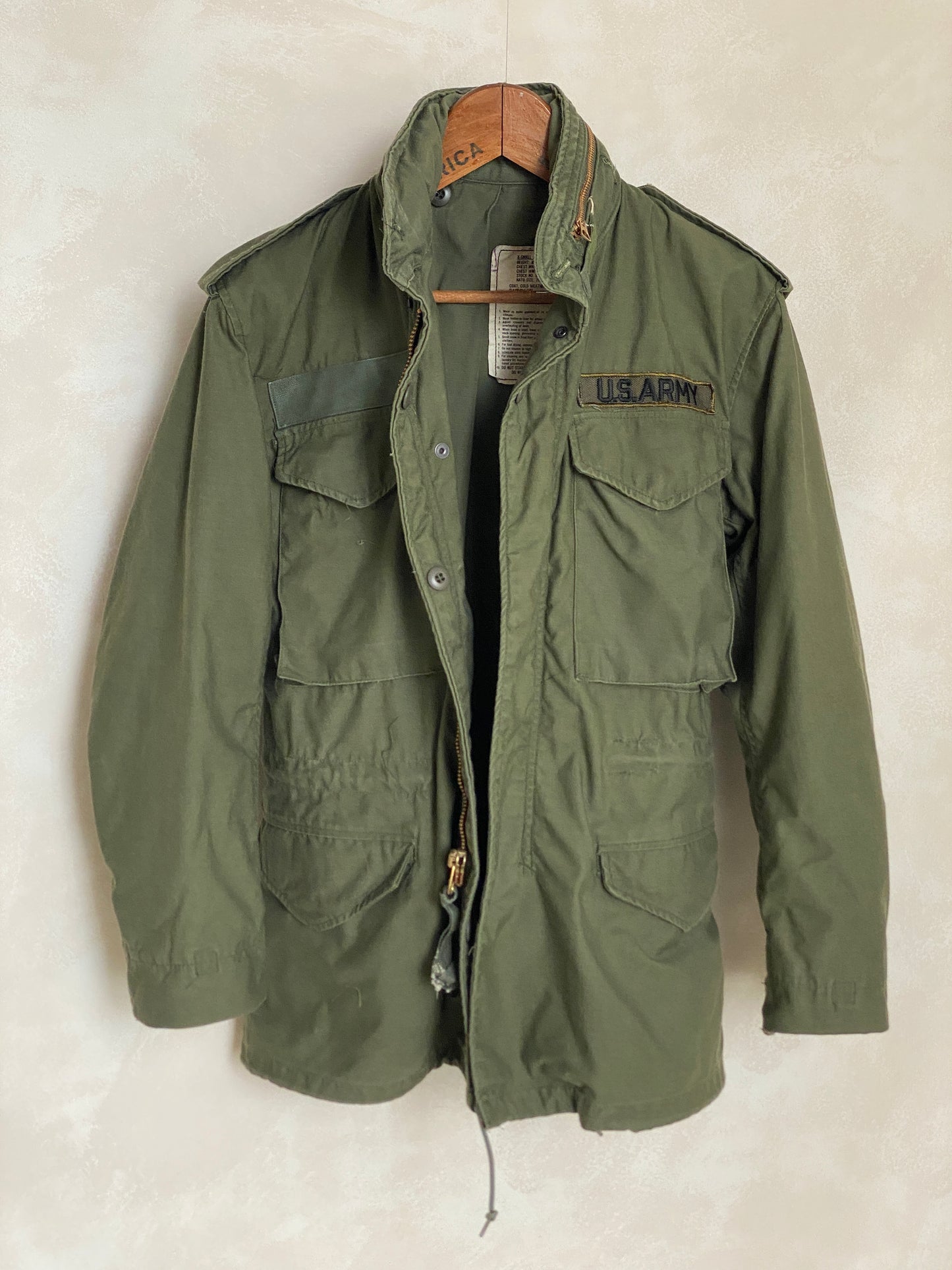 X Small Reg. Authentic 1980 US Army M-65 field jacket Military - USA Vintage Bcn