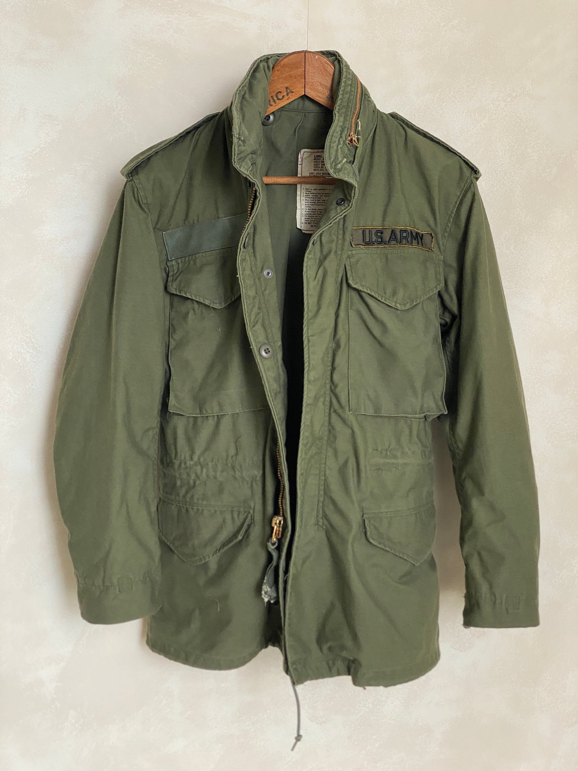 X Small Reg. Authentic 1980 US Army M-65 field jacket Military - USA Vintage Bcn