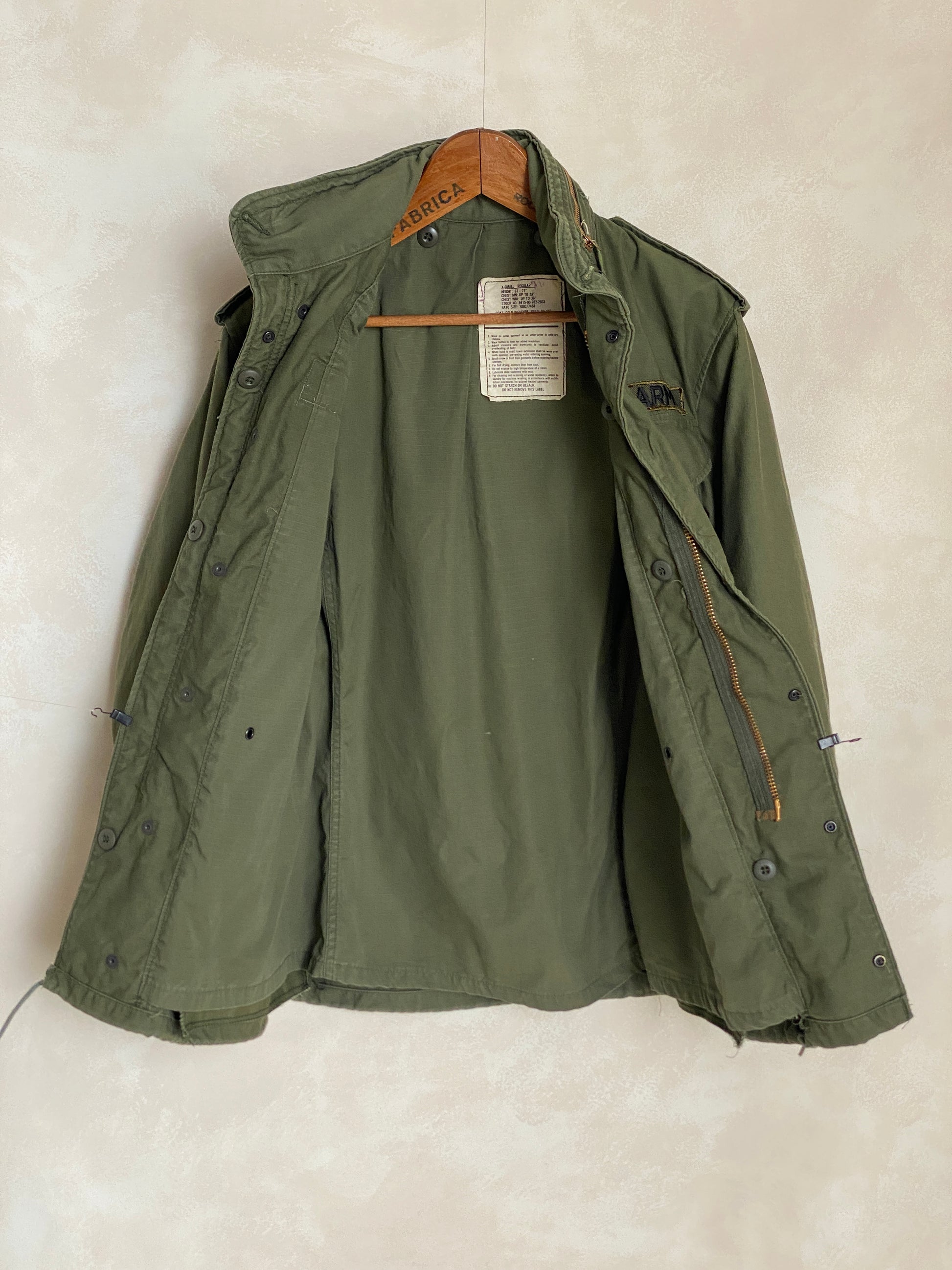 X Small Reg. Authentic 1980 US Army M-65 field jacket Military - USA Vintage Bcn