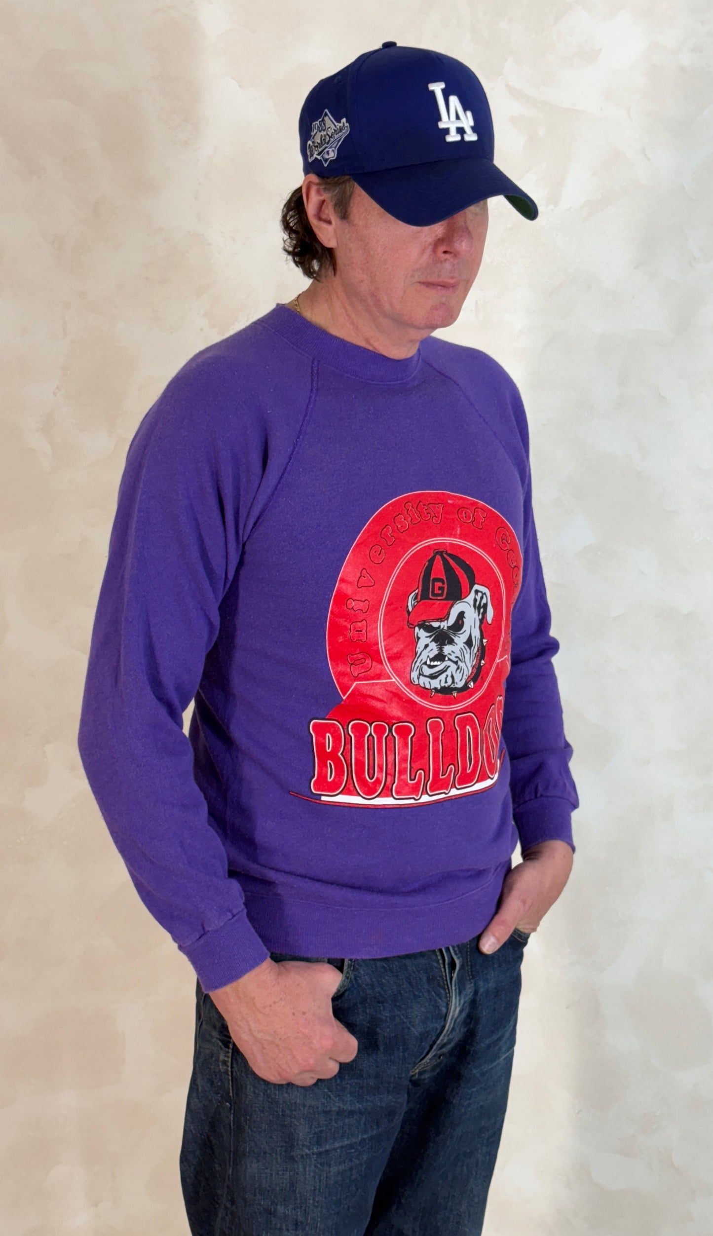 Size M 80s Crew sweatshirt Georgia Bulldogs - USA Vintage Bcn