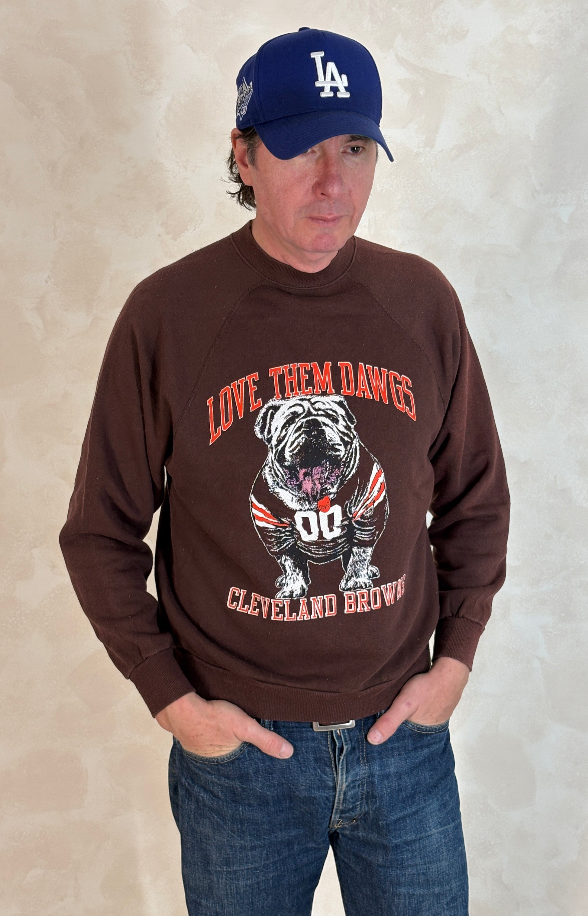 Size L 80s Crew Sweat Artex Cleveland Browns - USA Vintage Bcn