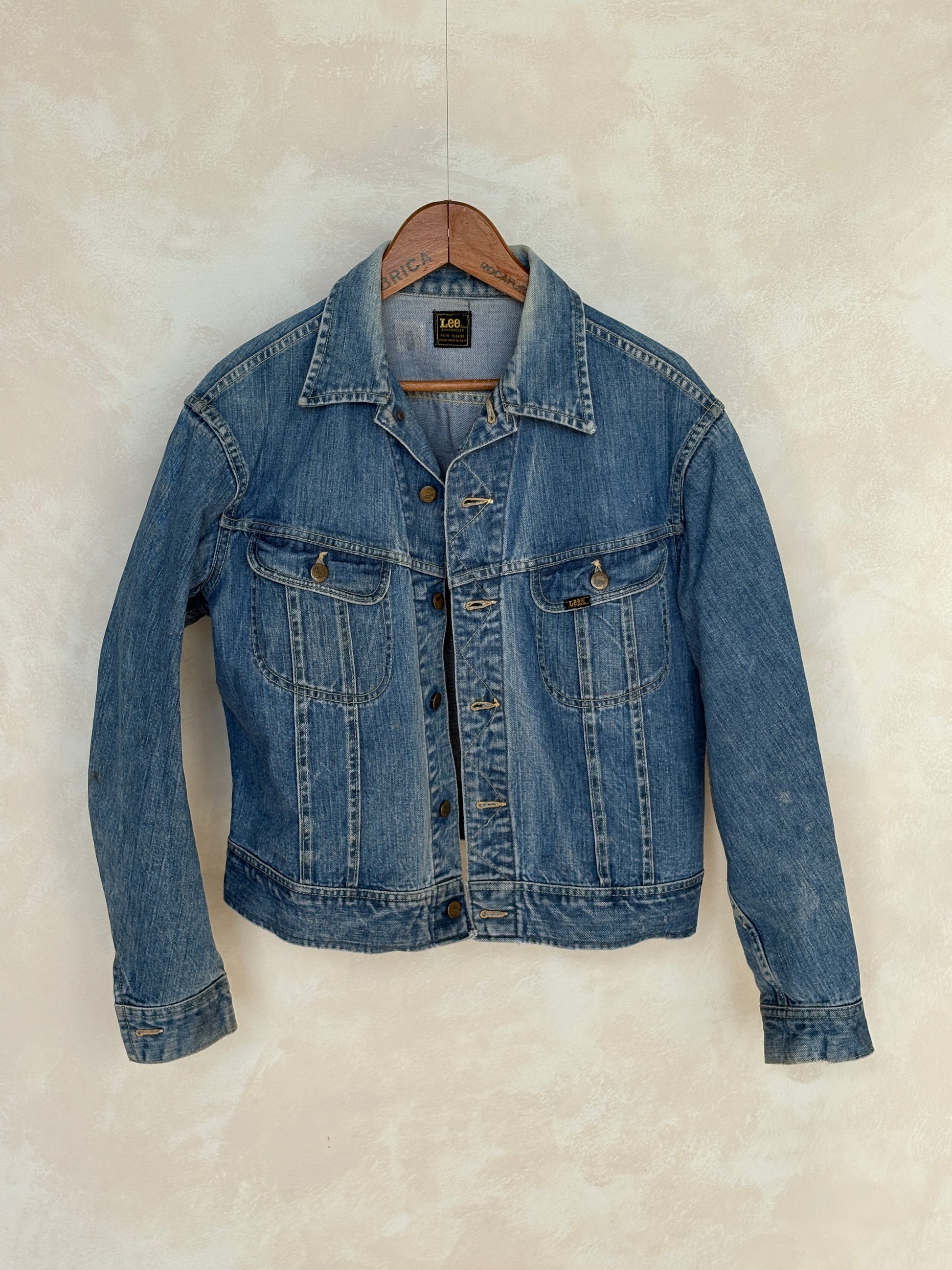 Size 46US / 56EU Vintage 70s Lee Union Made Denim Shirt – 2 Pockets – Made in USA - USA Vintage Bcn