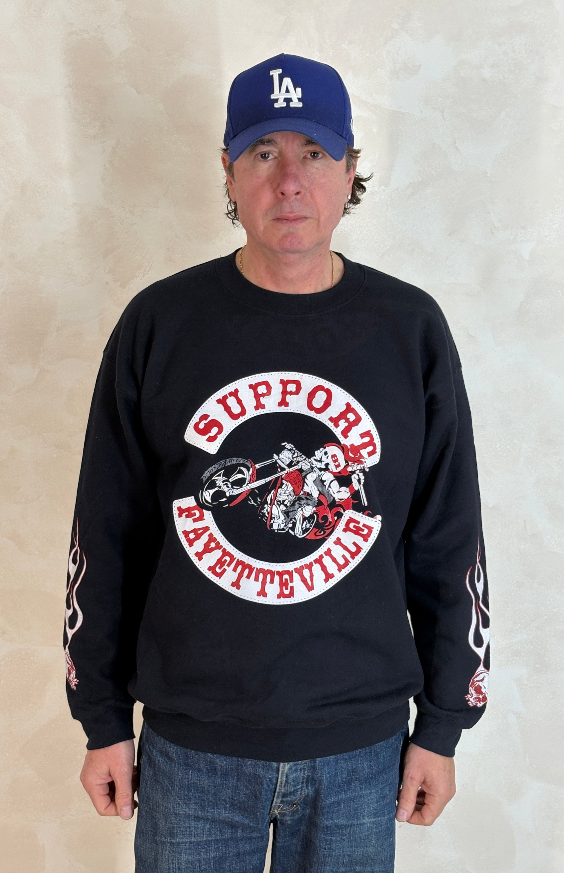 Size L Crew Sweat Support Fayetteville - USA Vintage Bcn