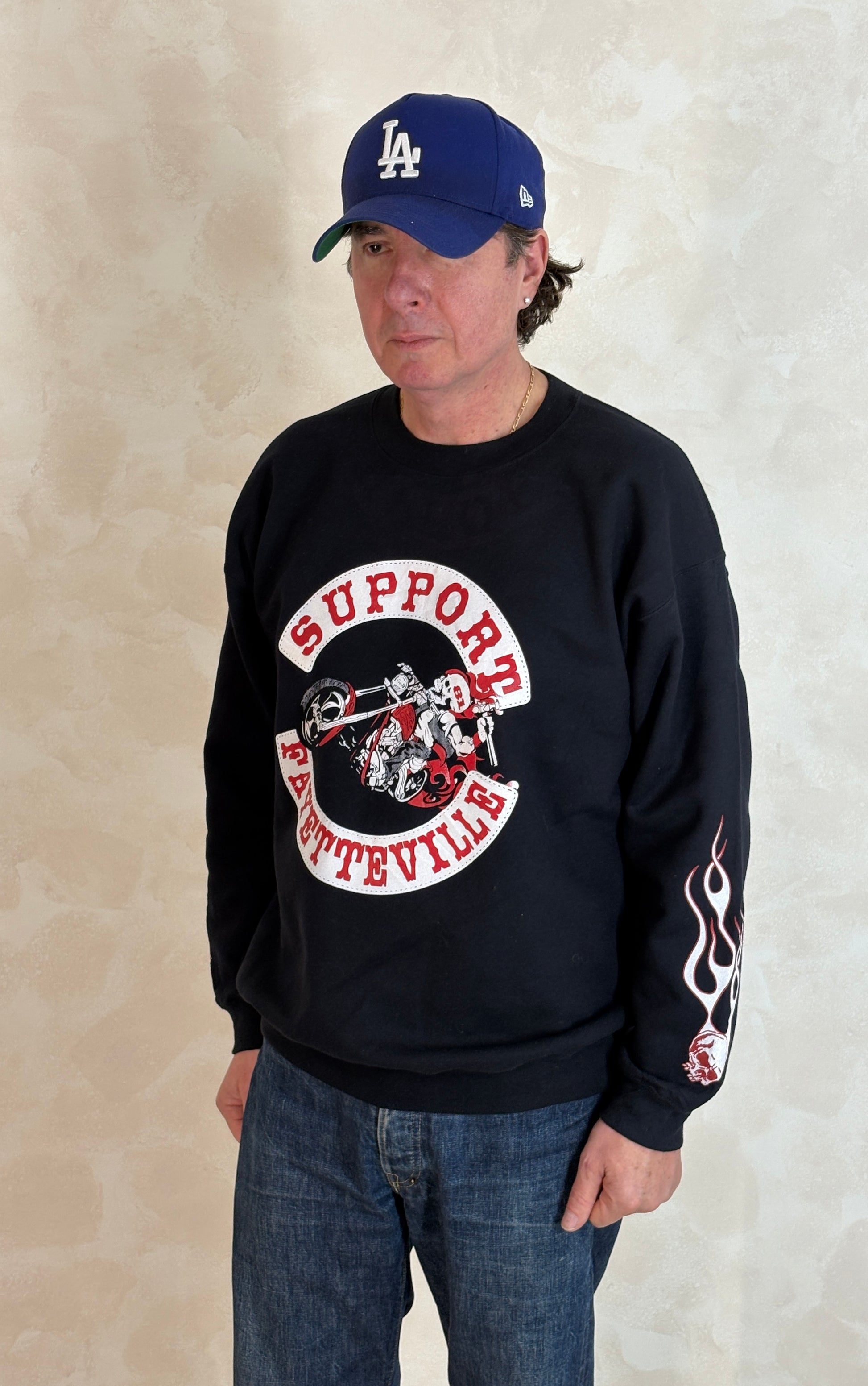 Size L Crew Sweat Support Fayetteville - USA Vintage Bcn