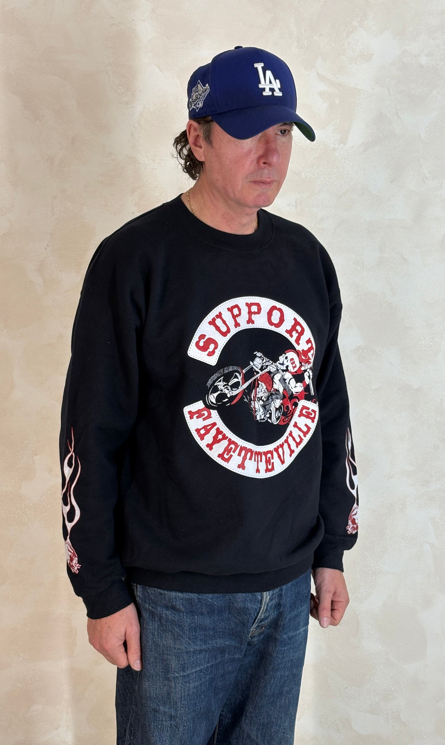 Size L Crew Sweat Support Fayetteville - USA Vintage Bcn