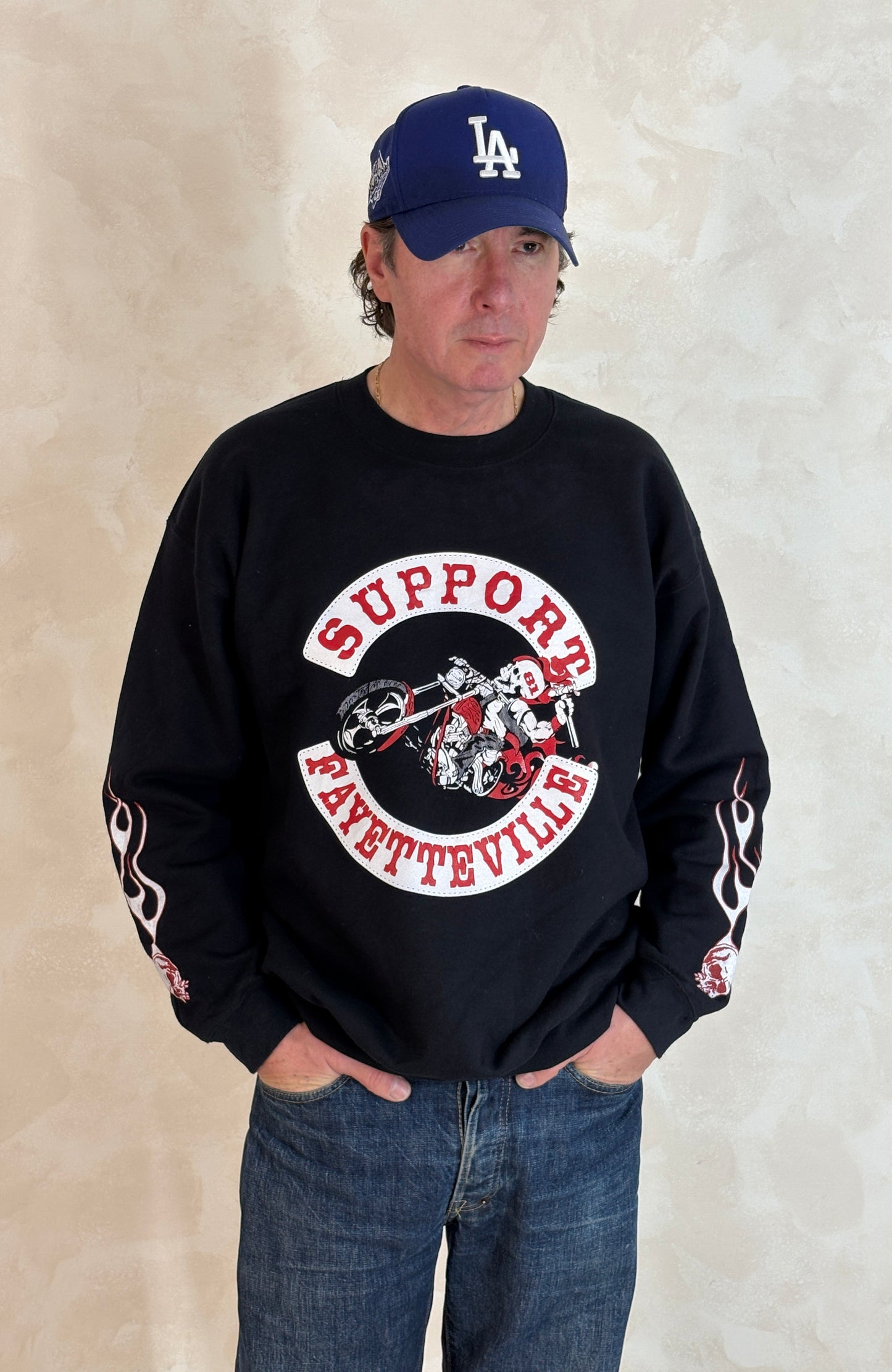 Size L Crew Sweat Support Fayetteville - USA Vintage Bcn