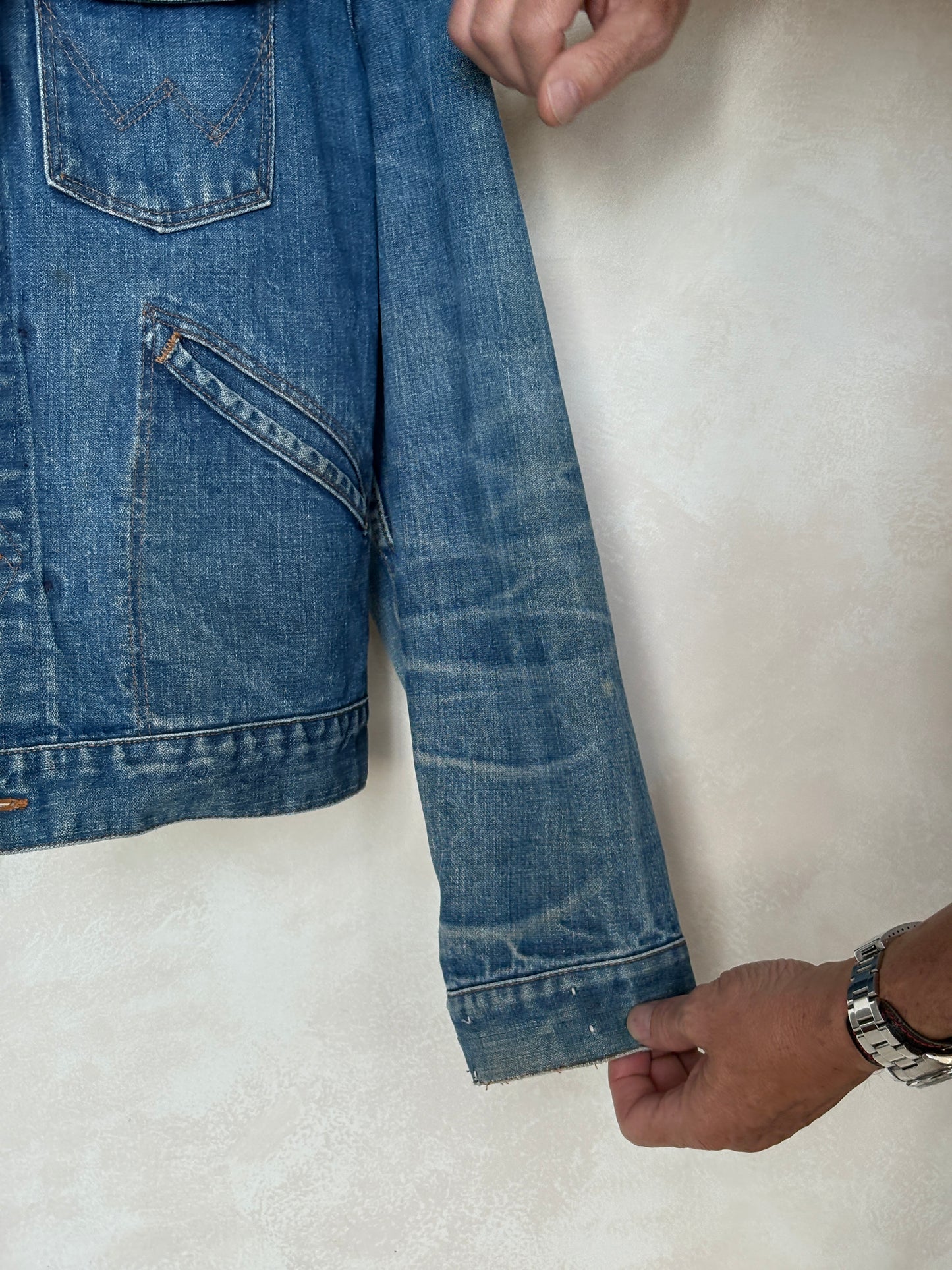 Size 42US / 52EU Authentic 80s Wrangler denim jacket -4 pockets- Made in the USA - USA Vintage Bcn