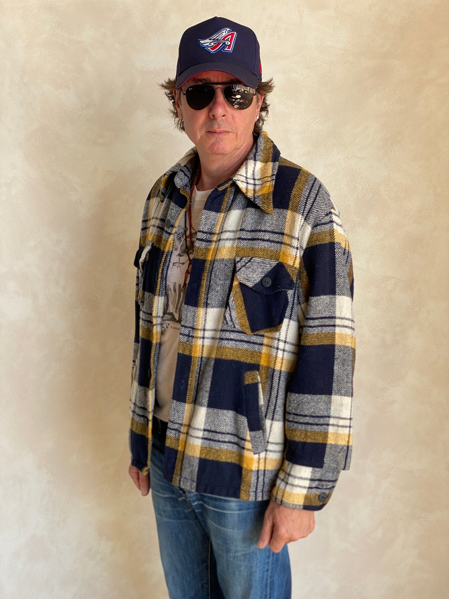 Size 44US/54EU . Vintage plaid heavy shirt jacket by Sears mens store - USA Vintage Bcn