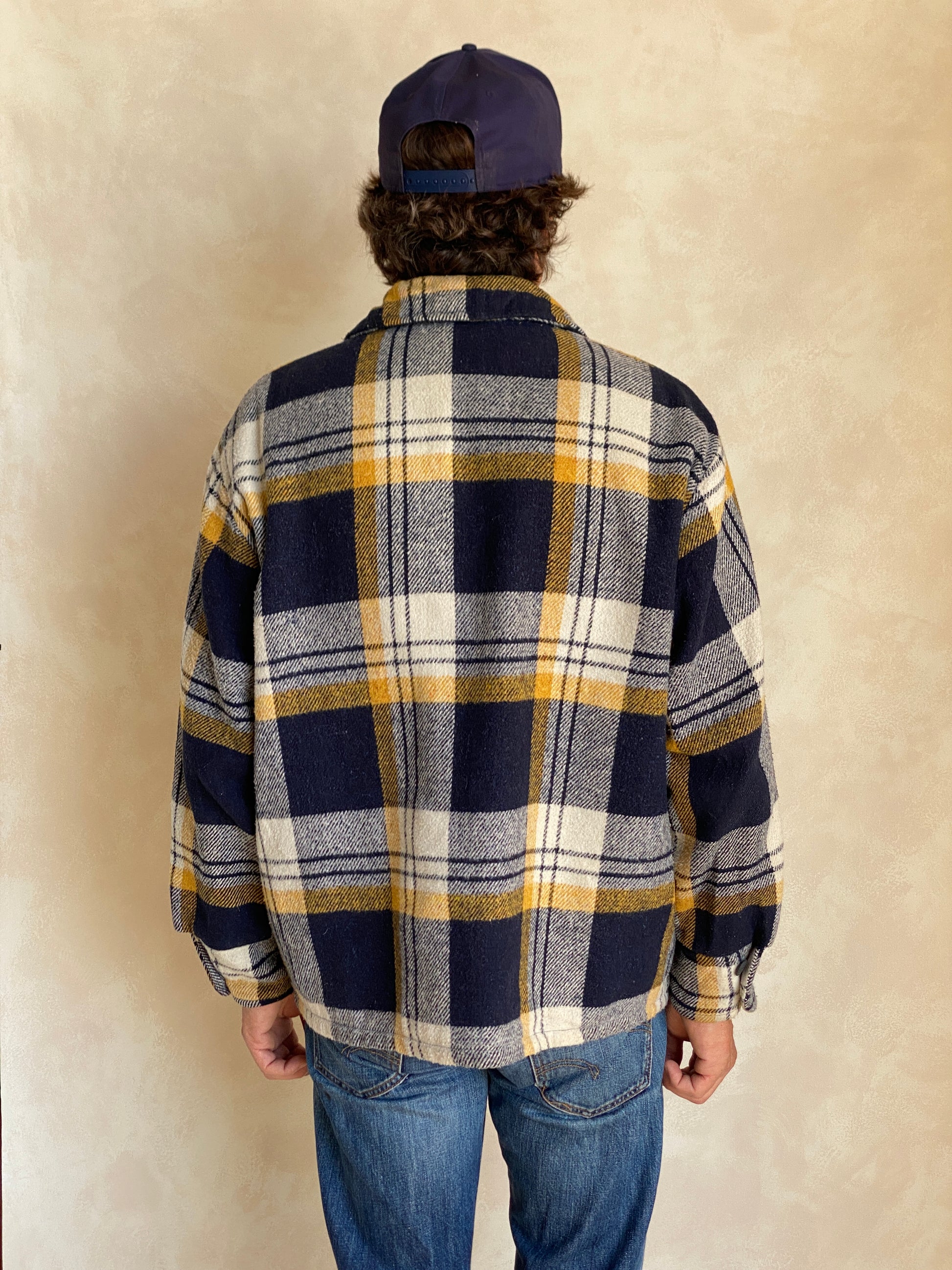 Size 44US/54EU . Vintage plaid heavy shirt jacket by Sears mens store - USA Vintage Bcn