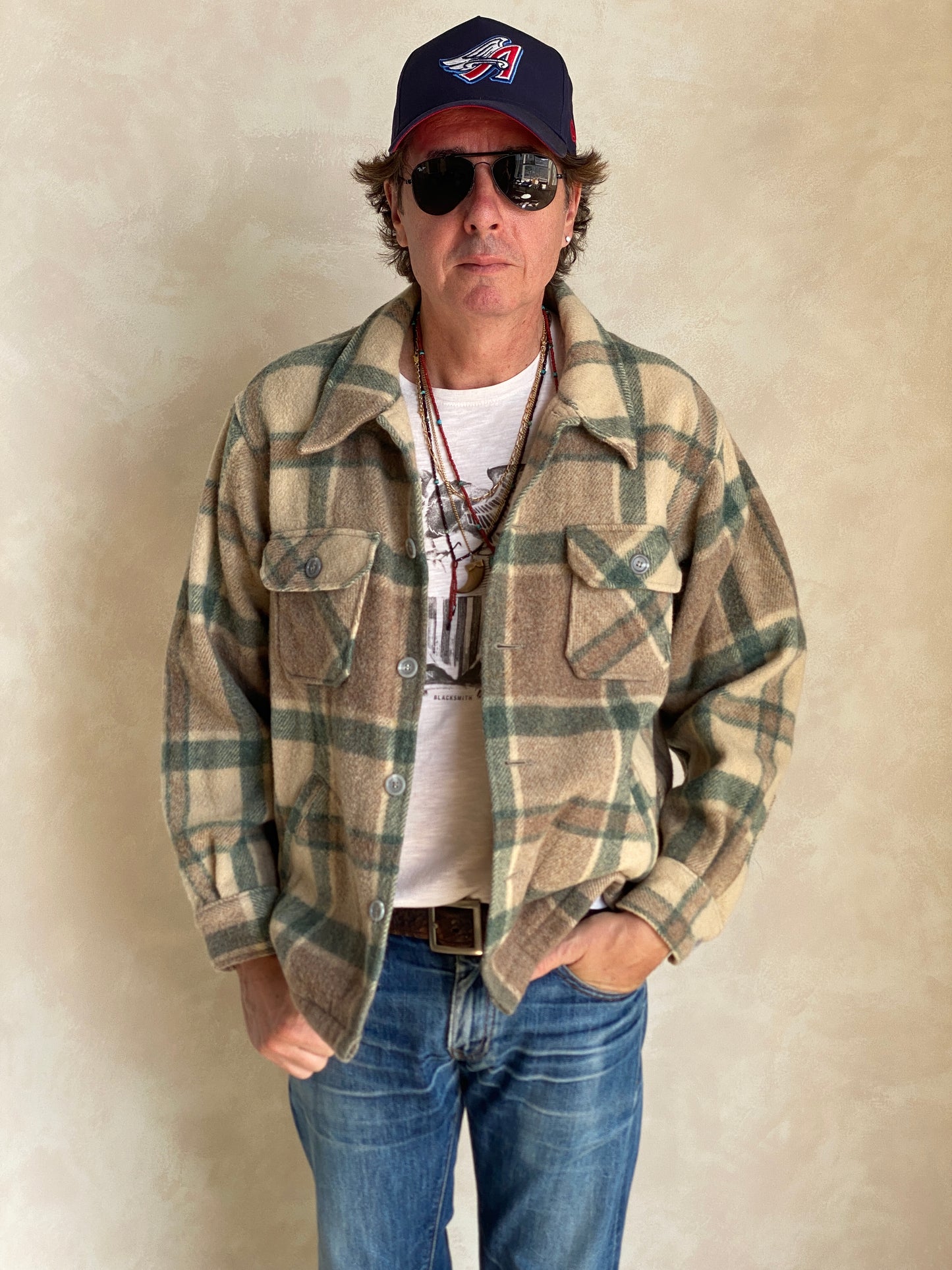 Large. Vintage wool plaid Woolrich shirt jacket - USA Vintage Bcn
