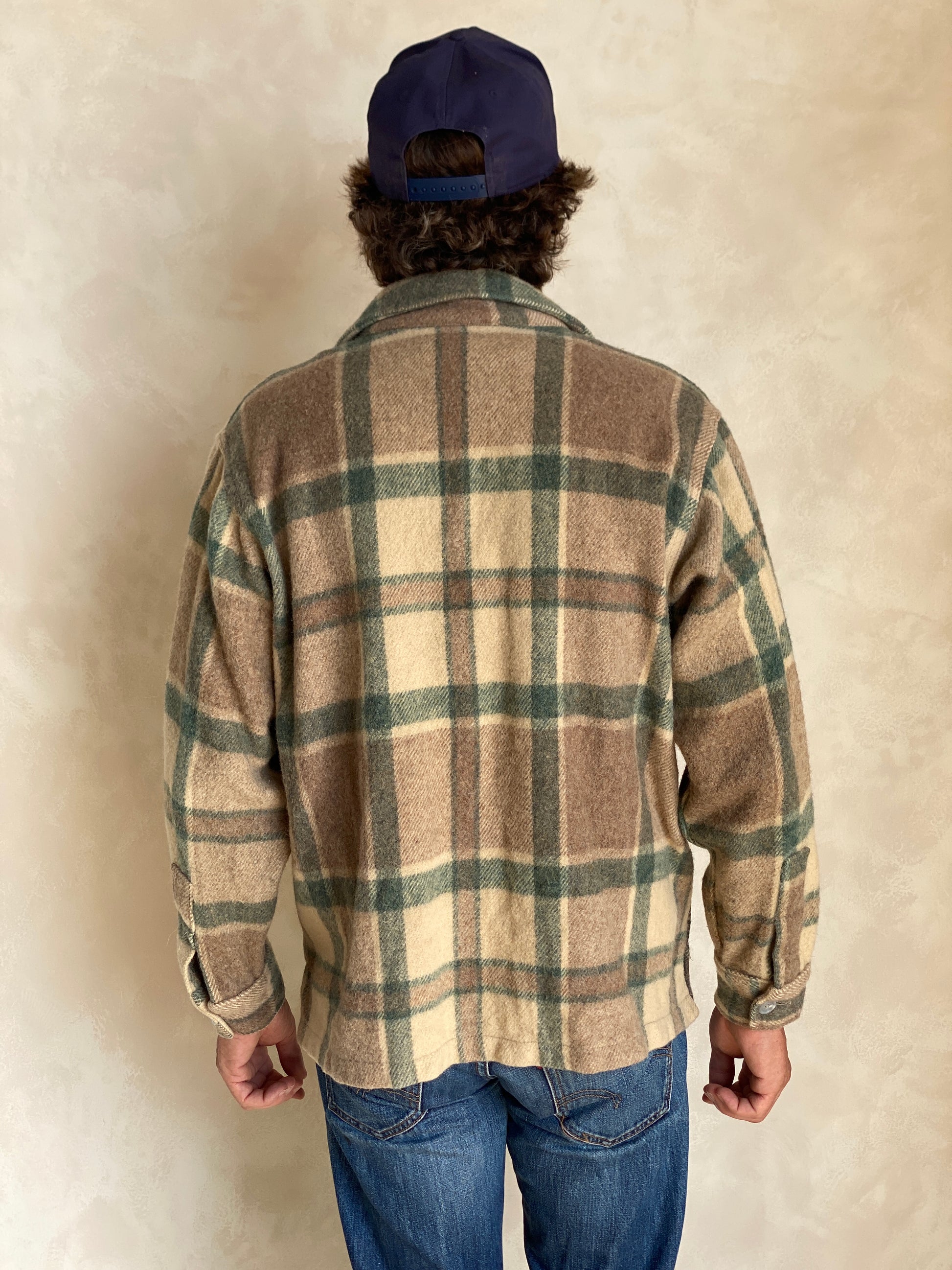 Large. Vintage wool plaid Woolrich shirt jacket - USA Vintage Bcn