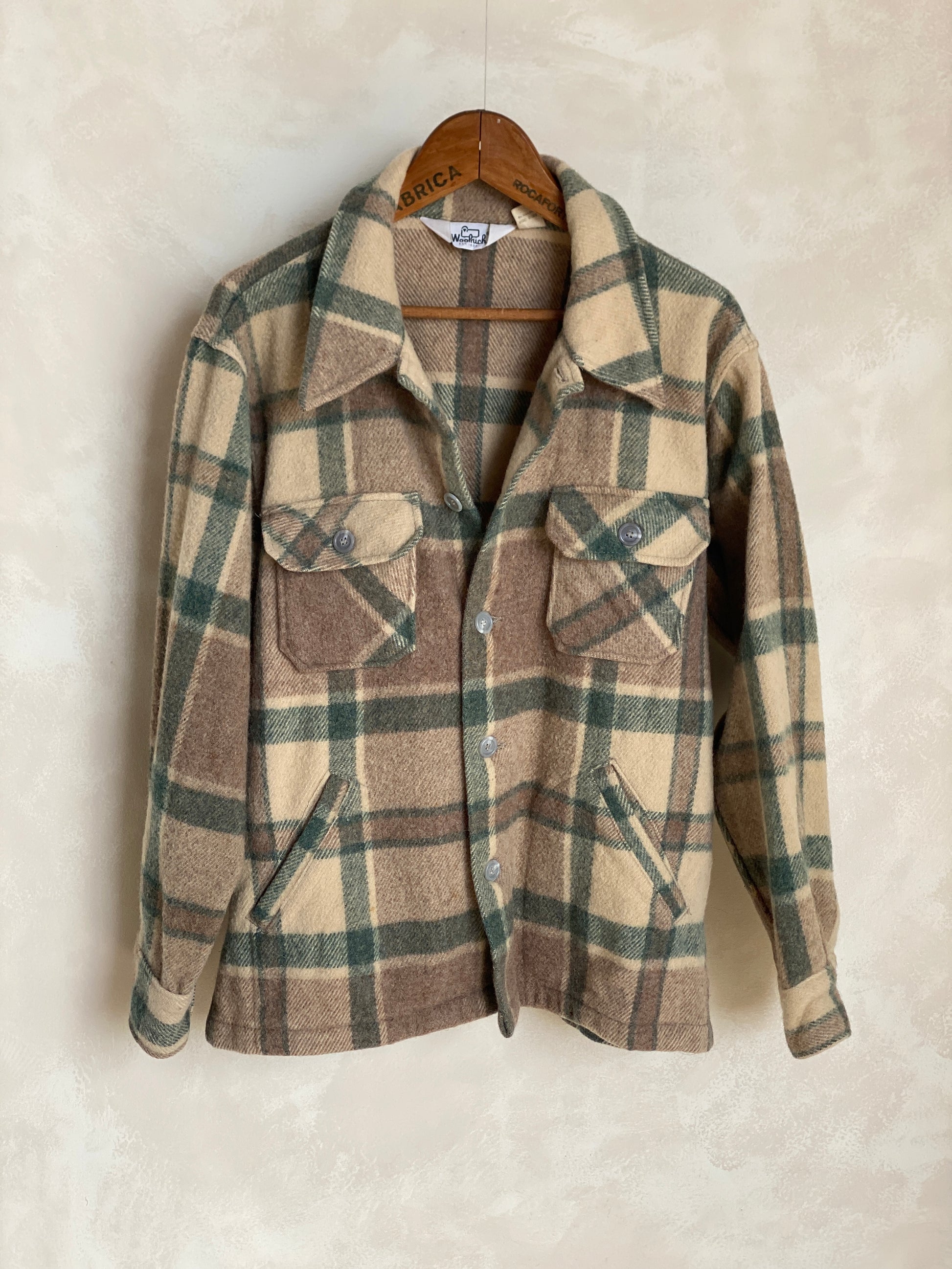 Large. Vintage wool plaid Woolrich shirt jacket - USA Vintage Bcn