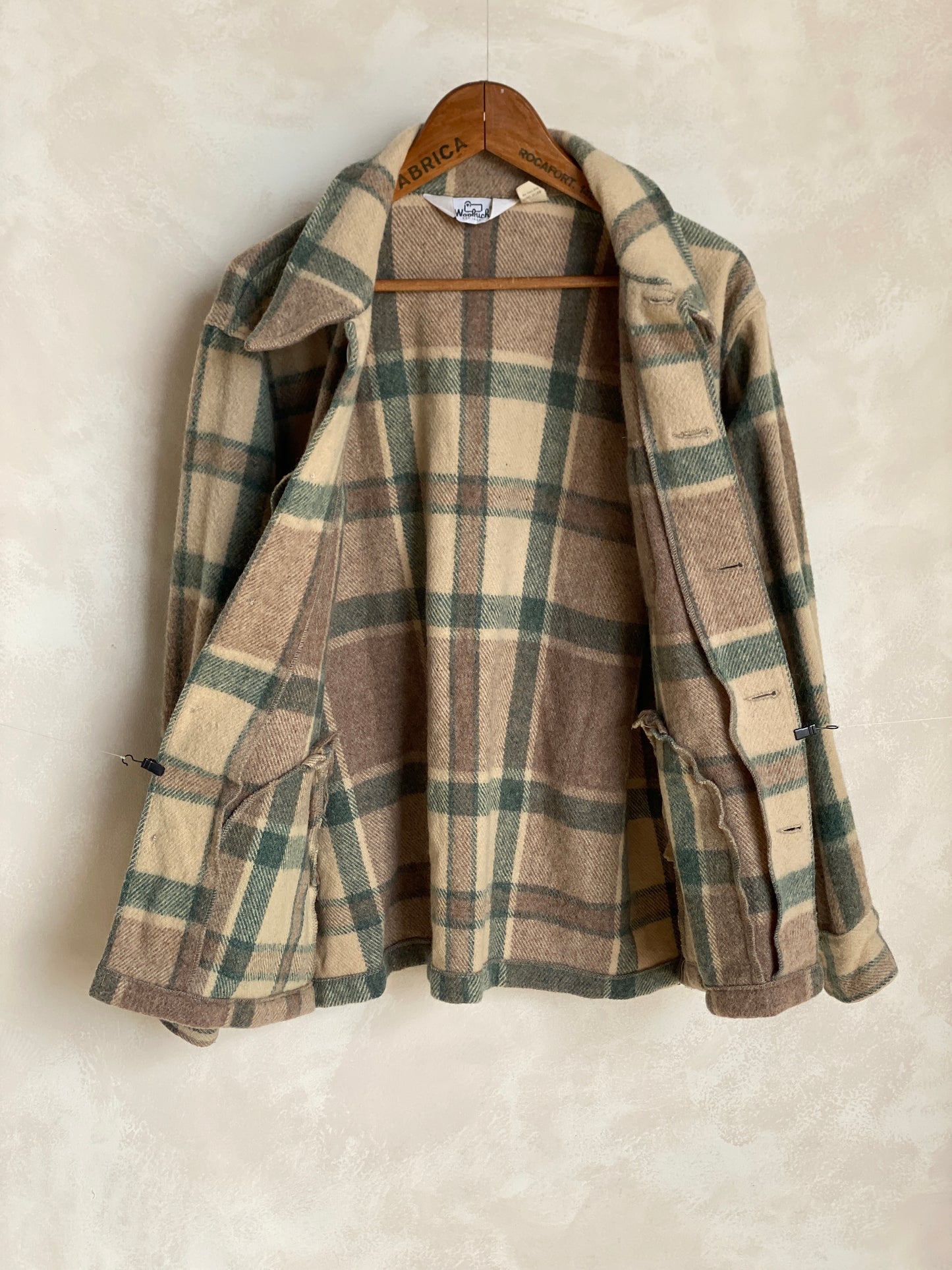 Large. Vintage wool plaid Woolrich shirt jacket - USA Vintage Bcn