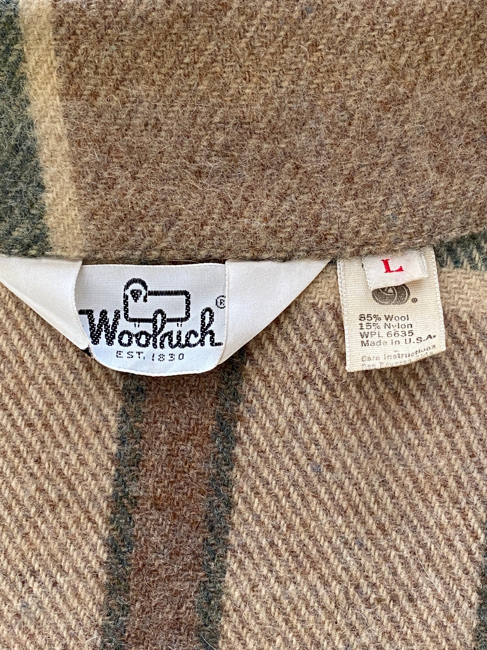 Large. Vintage wool plaid Woolrich shirt jacket - USA Vintage Bcn