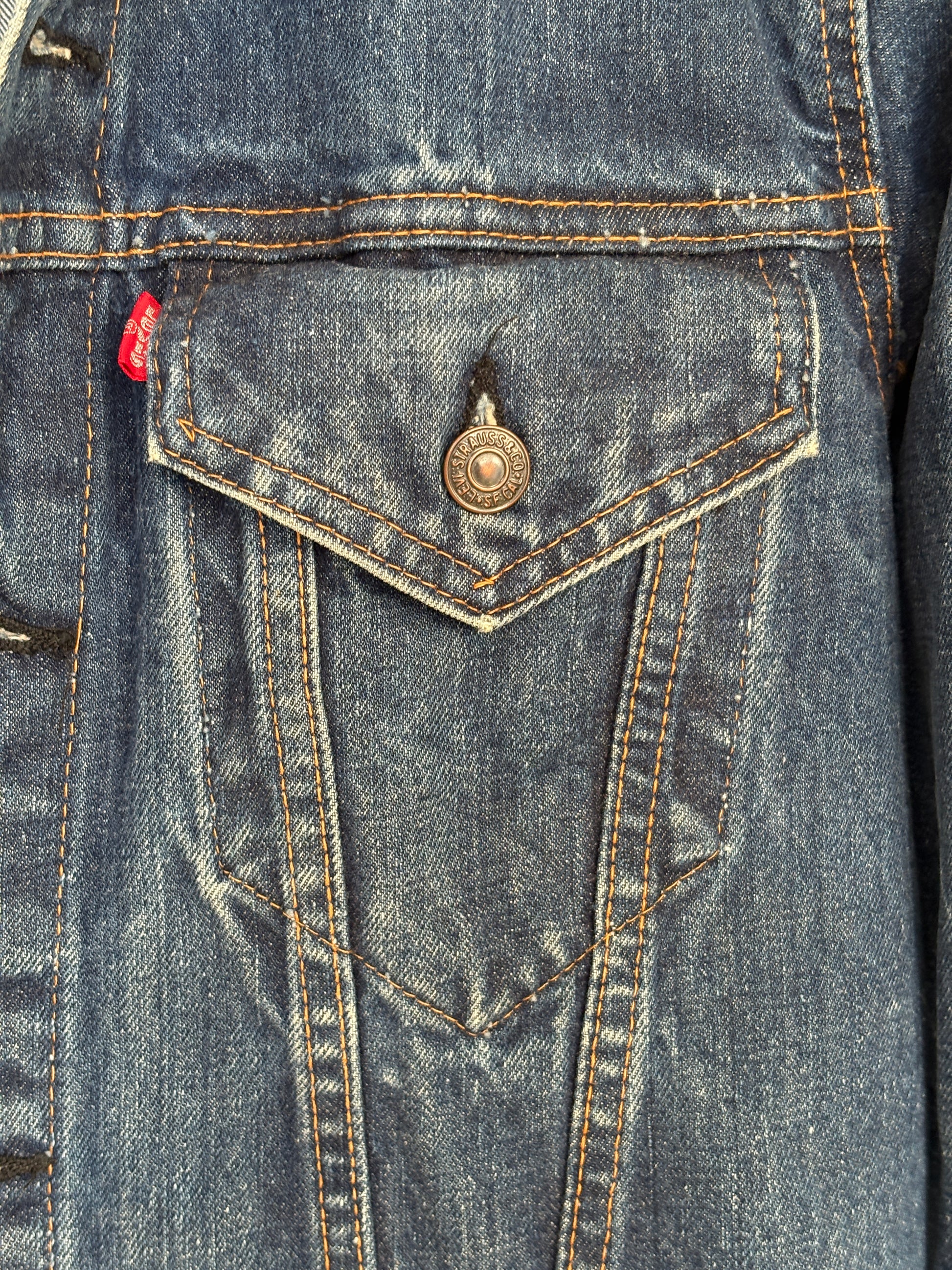 Size 38US / 48EU. Vintage Early 70s 2 pocket Levi’s Denim Jacket 70505 – Single Stitch, Made in USA - USA Vintage Bcn