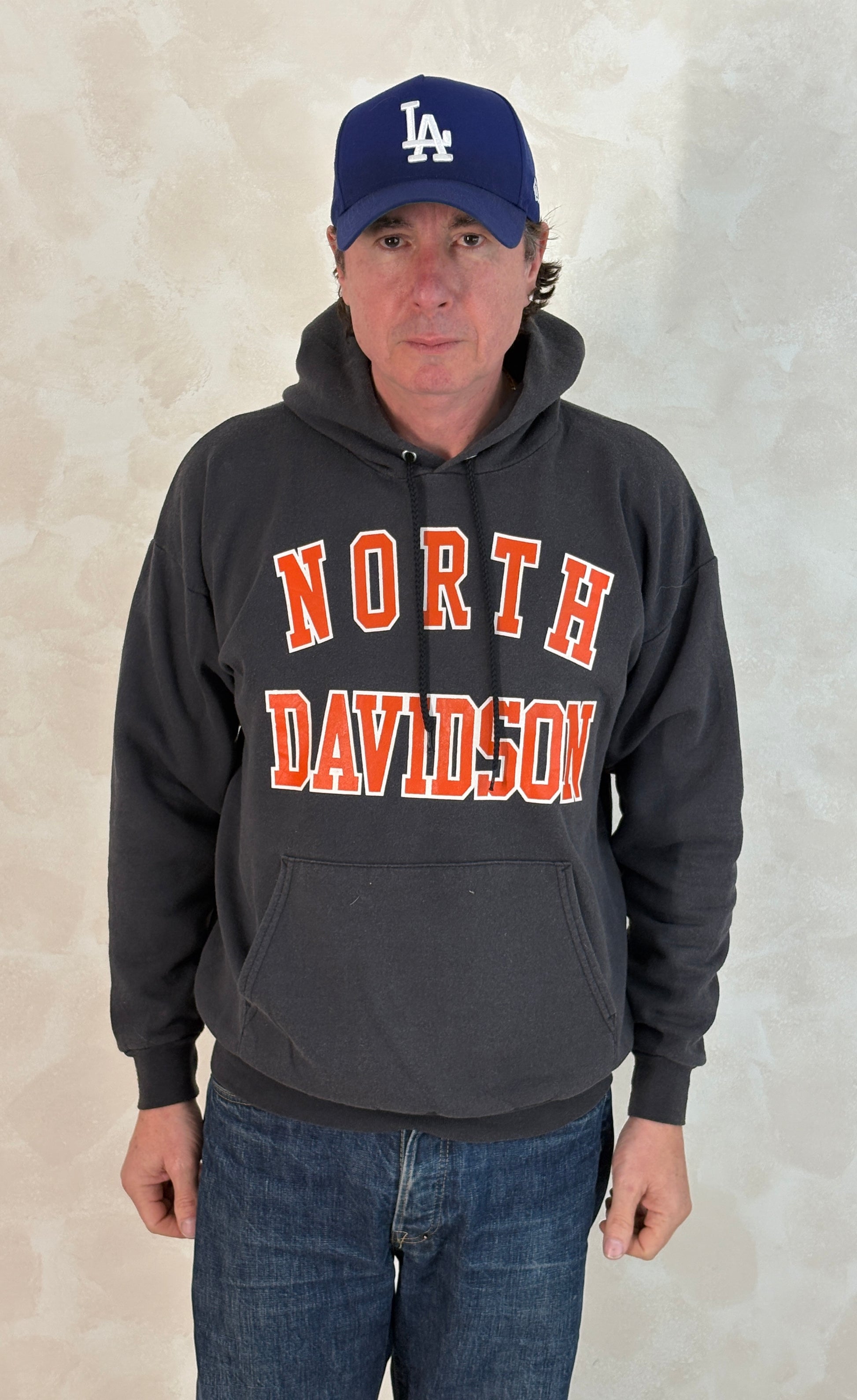 Size L Hooded North Davidson By Hanes - USA Vintage Bcn