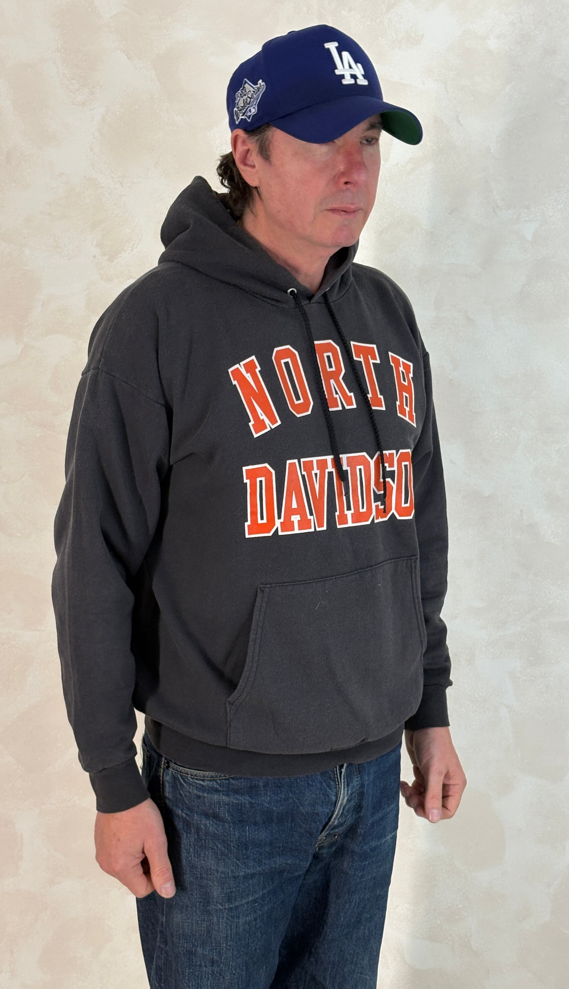 Size L Hooded North Davidson By Hanes - USA Vintage Bcn