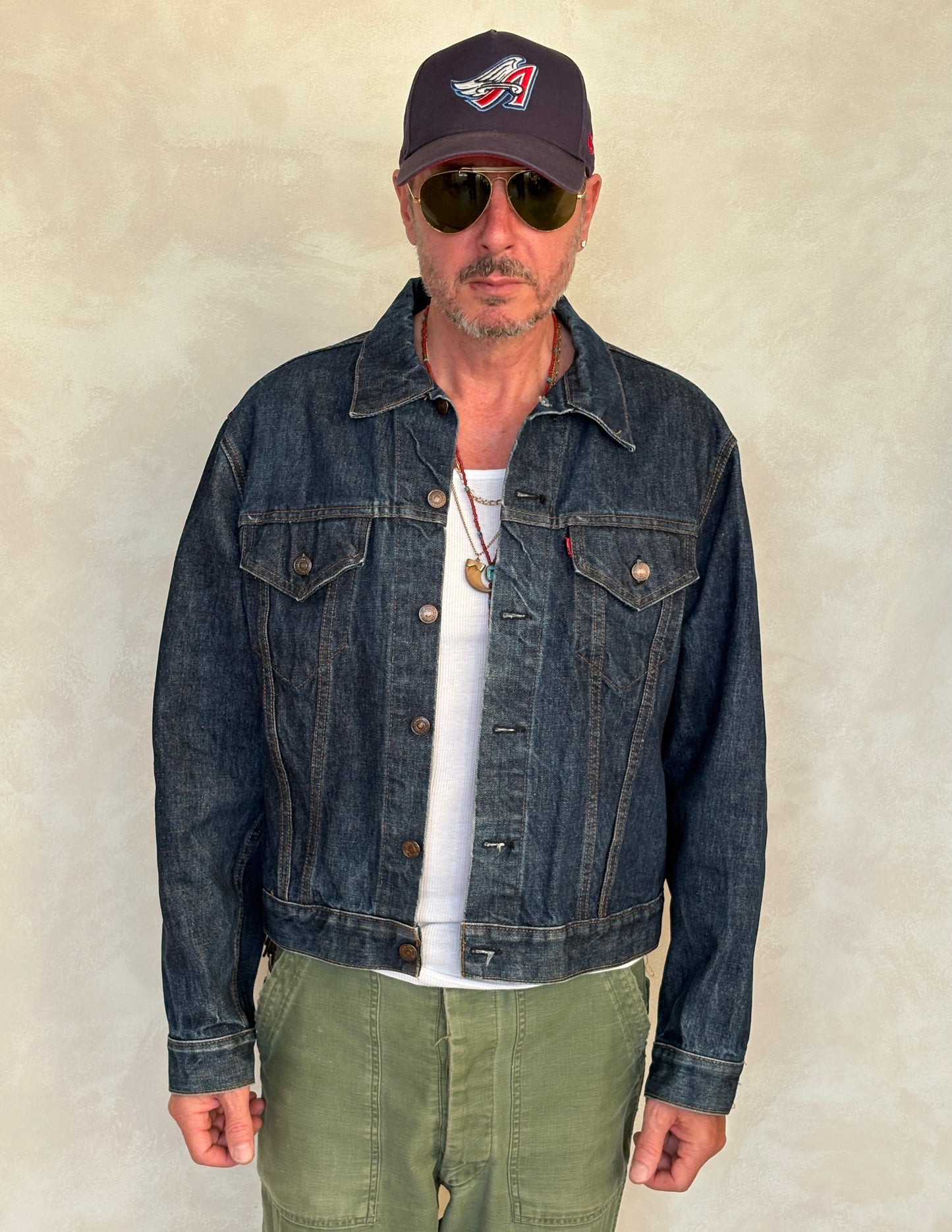 Size 46US / 56EU. Vintage Early 70s 2 pocket Levi’s Denim Jacket 70505 – Single Stitch, Made in USA - USA Vintage Bcn