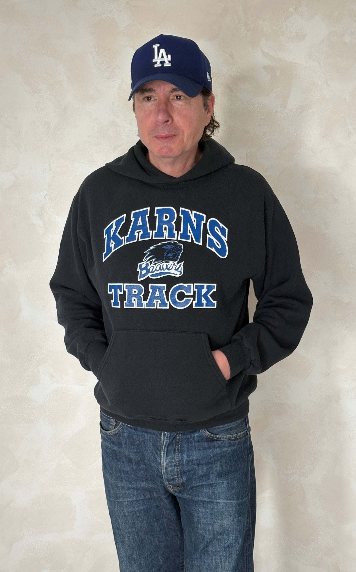 Size M Hooded Karns Track Made By Jerzees - USA Vintage Bcn