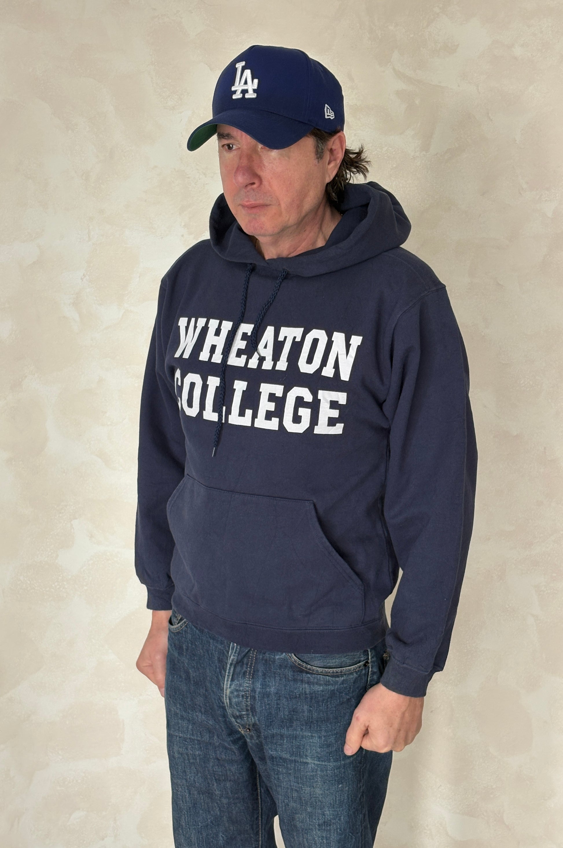 Size S Hooded Wheaton College Made in USA By The Cotton Exchange - USA Vintage Bcn