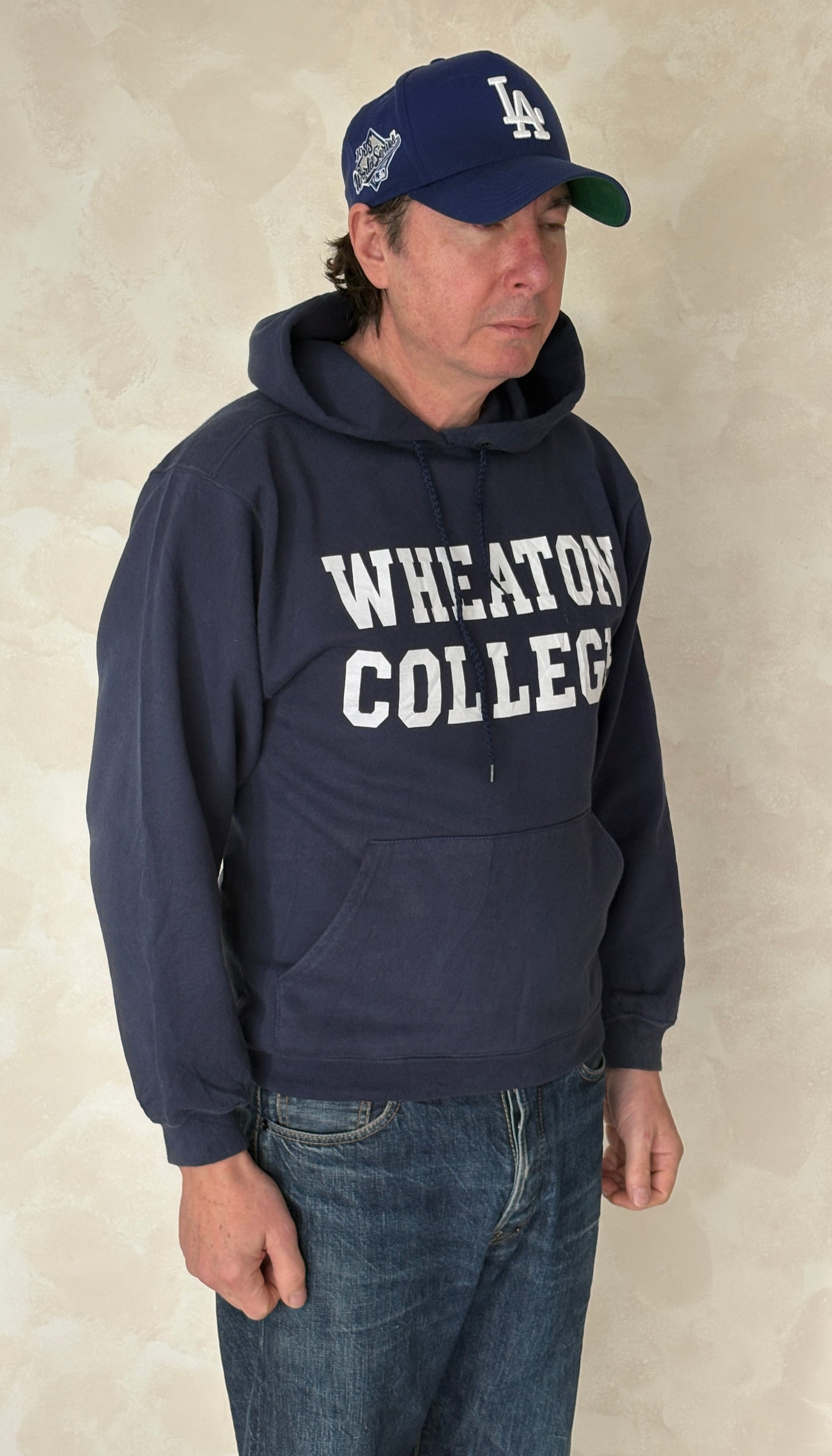Size S Hooded Wheaton College Made in USA By The Cotton Exchange - USA Vintage Bcn