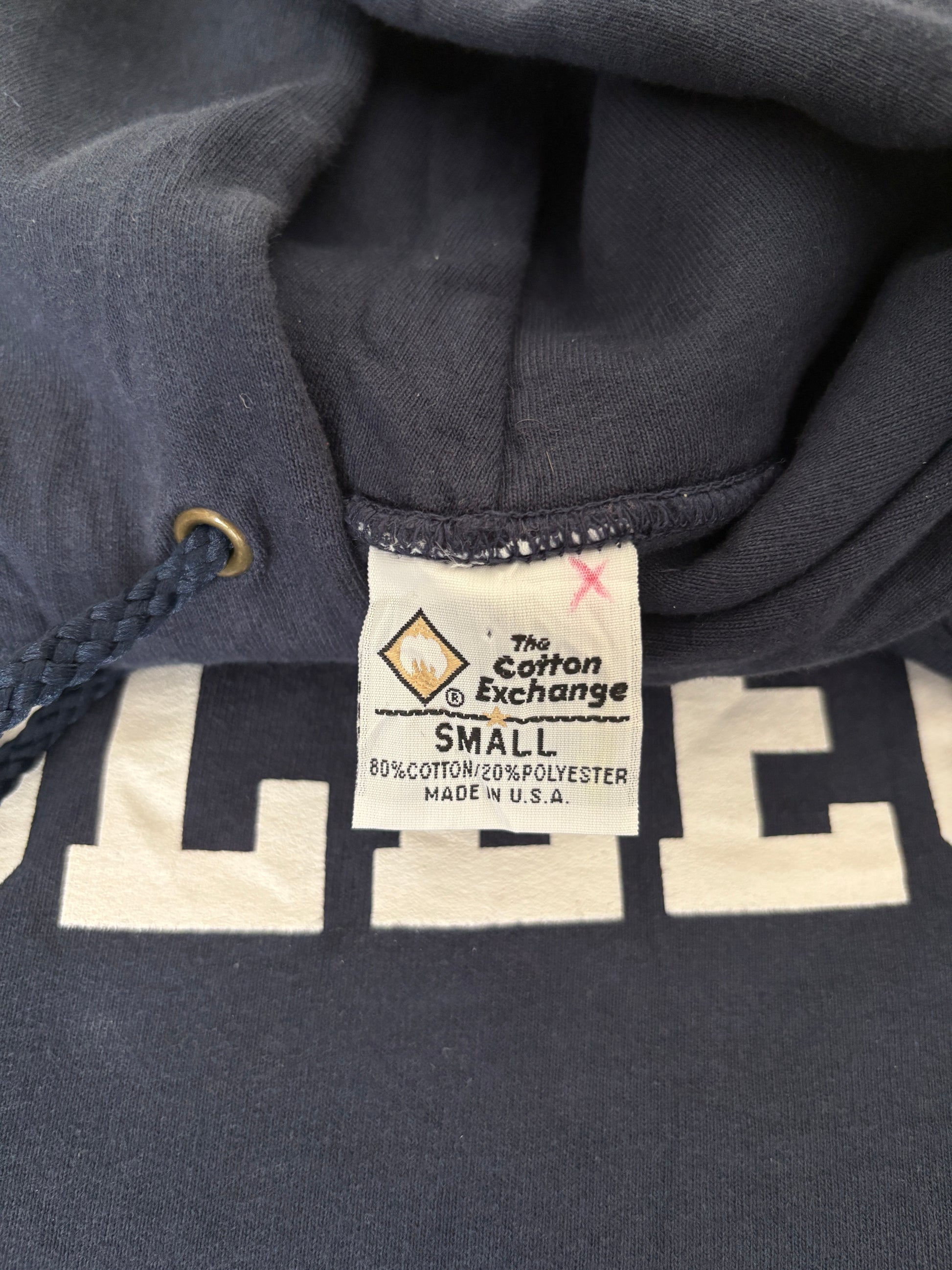 Size S Hooded Wheaton College Made in USA By The Cotton Exchange - USA Vintage Bcn
