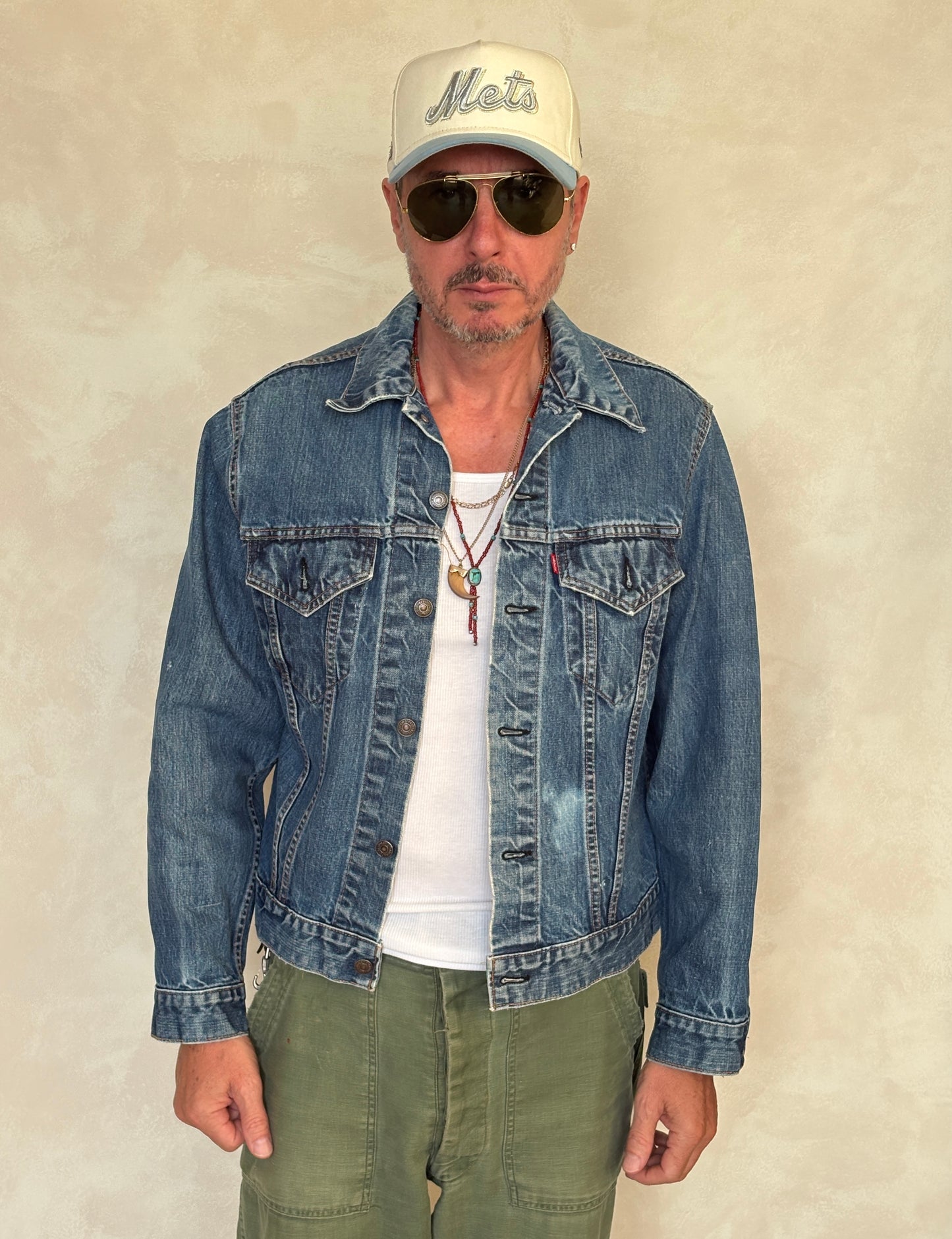 Size 42US / 52EU. Vintage Early 70s 2 pocket Levi’s Denim Jacket 70505 – Single Stitch, Made in USA - USA Vintage Bcn