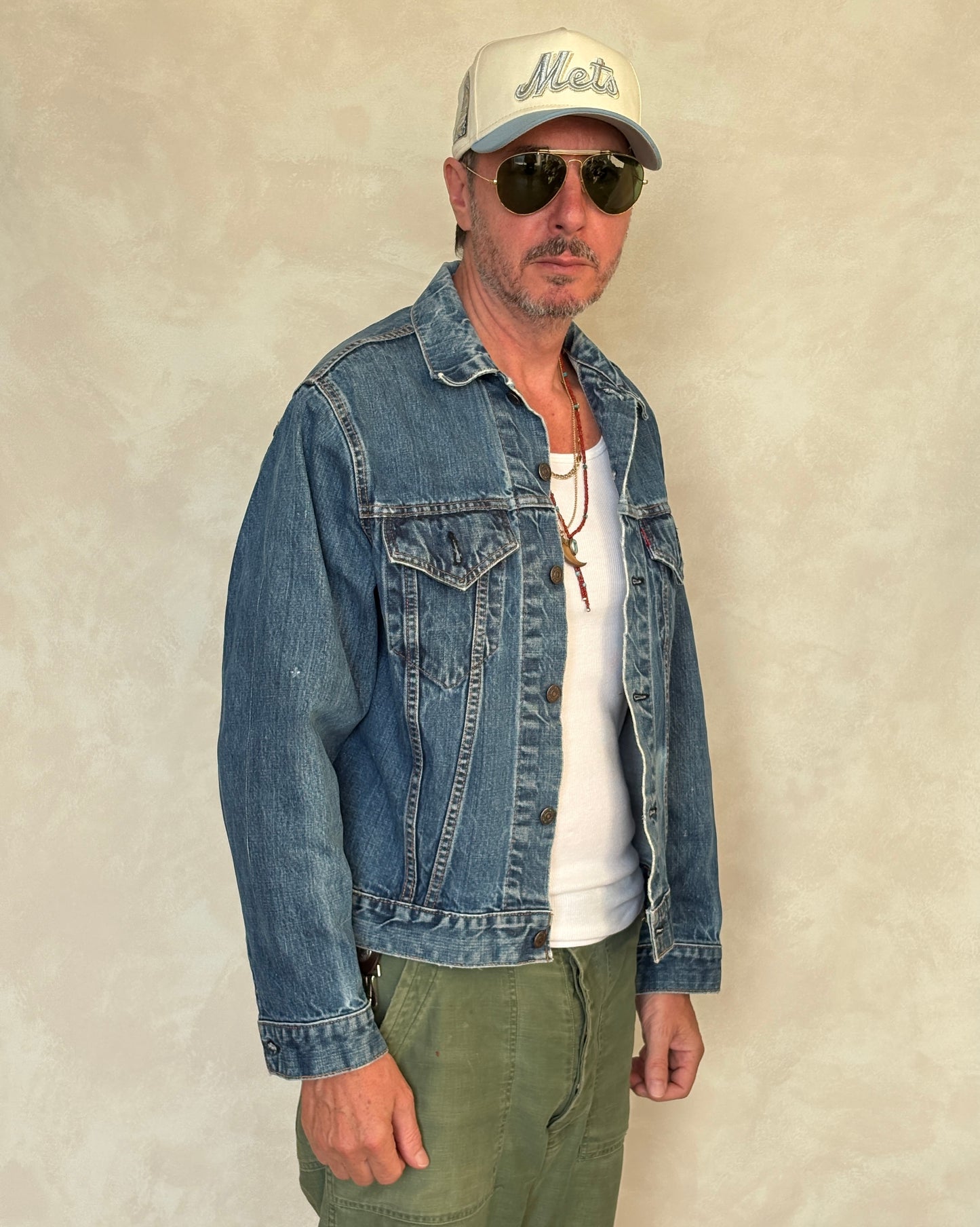 Size 42US / 52EU. Vintage Early 70s 2 pocket Levi’s Denim Jacket 70505 – Single Stitch, Made in USA - USA Vintage Bcn