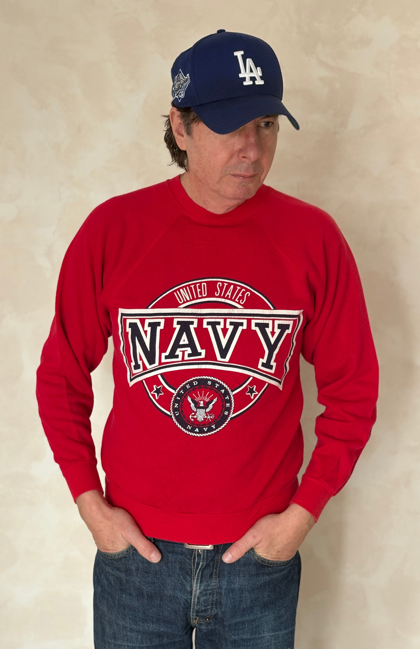 Size M Crew Sweat United States Navy Made in USA - USA Vintage Bcn