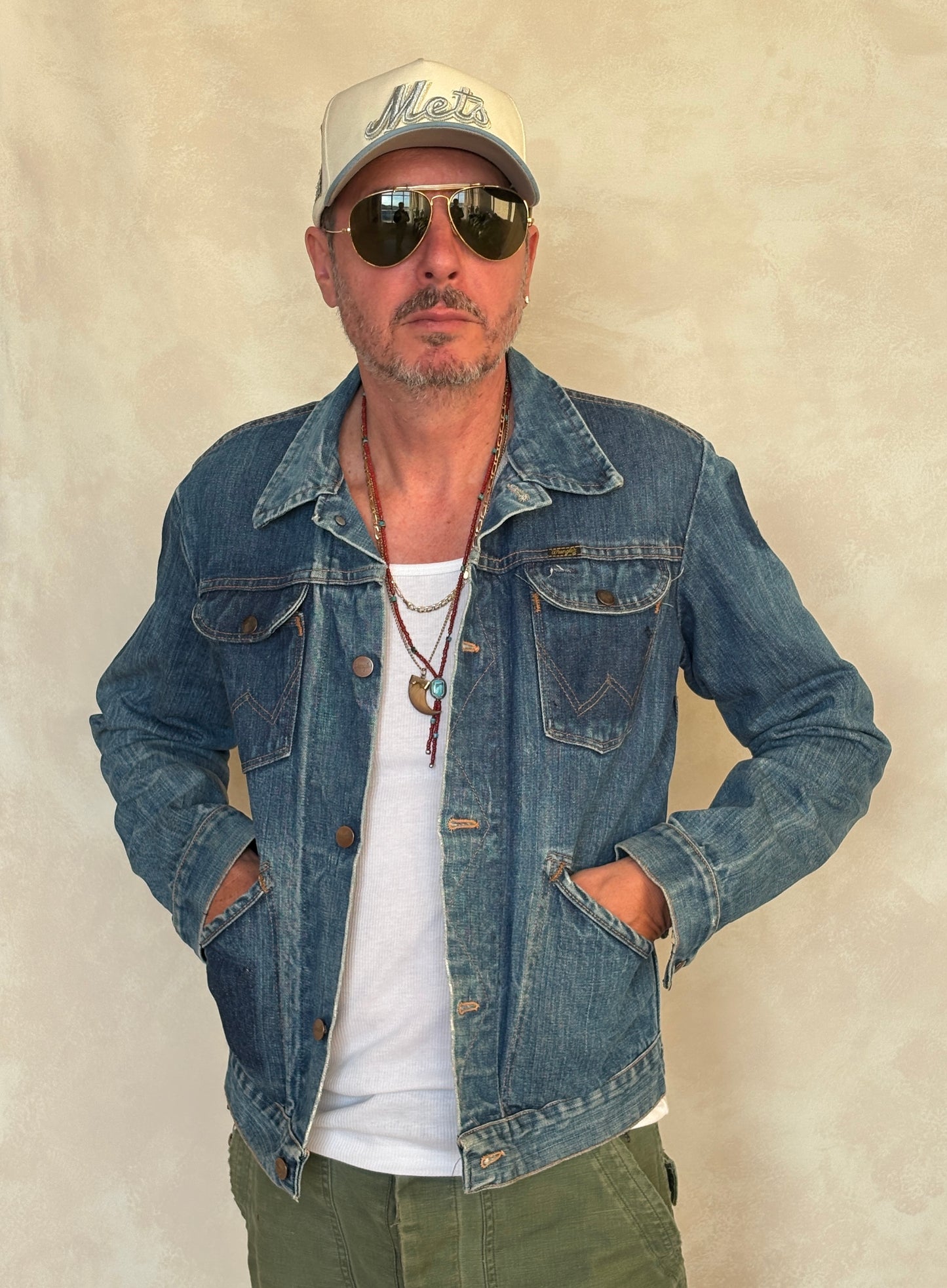 Size 40 Long US. Authentic 70s Wrangler denim jacket -4 pockets- Made in the USA - USA Vintage Bcn