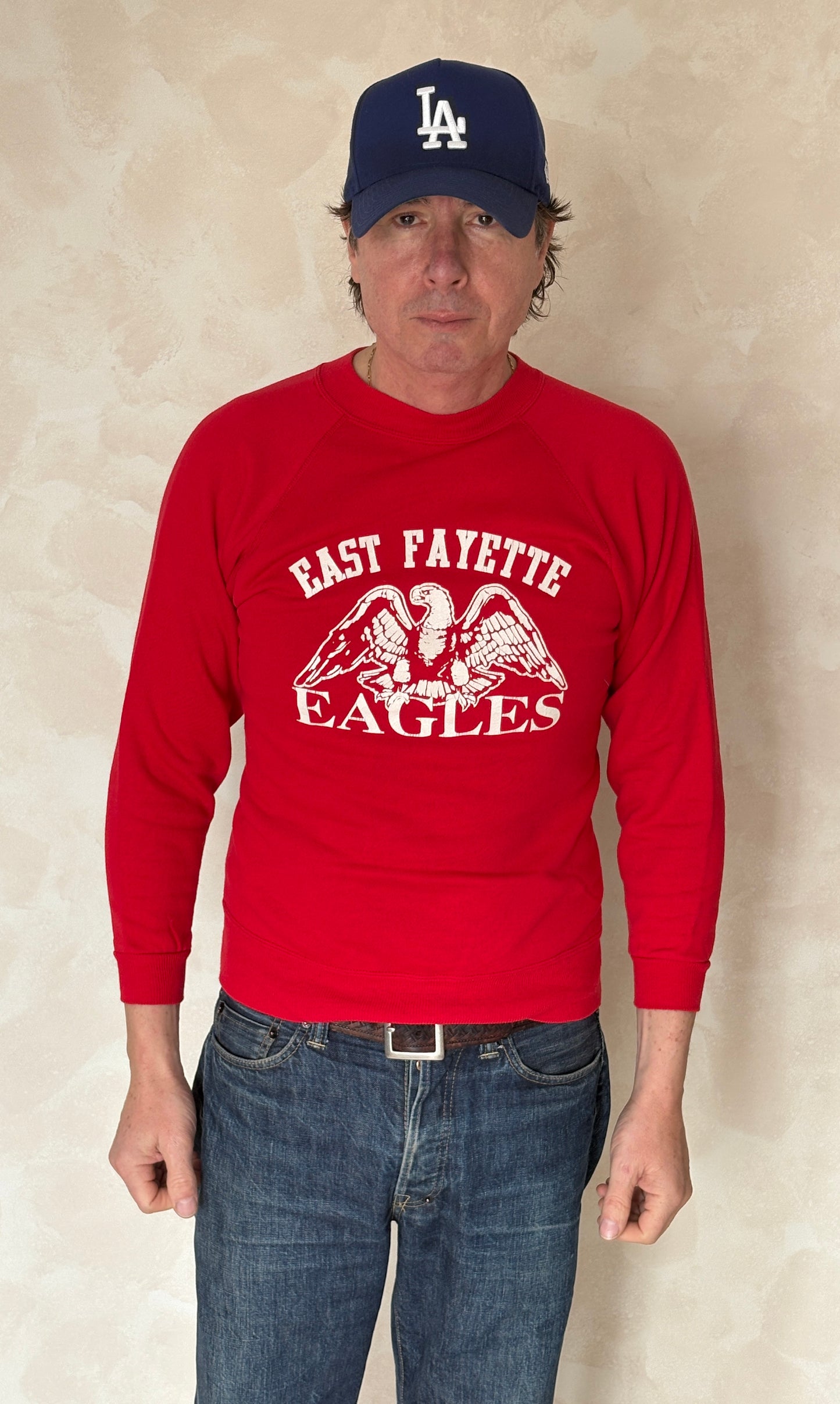Size S Crew Sweat East Fayette 1980 Made in USA - USA Vintage Bcn