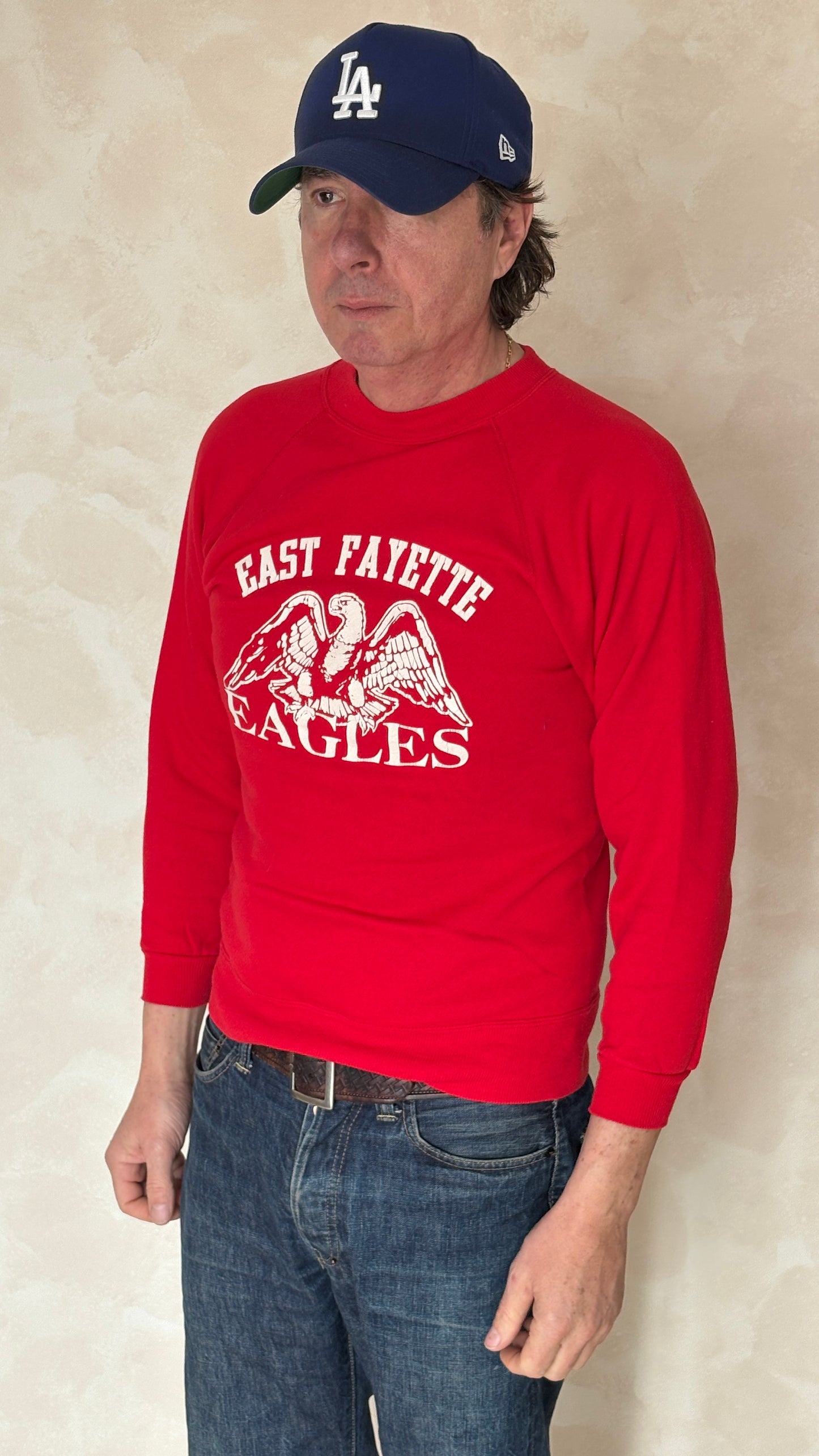 Size S Crew Sweat East Fayette 1980 Made in USA - USA Vintage Bcn
