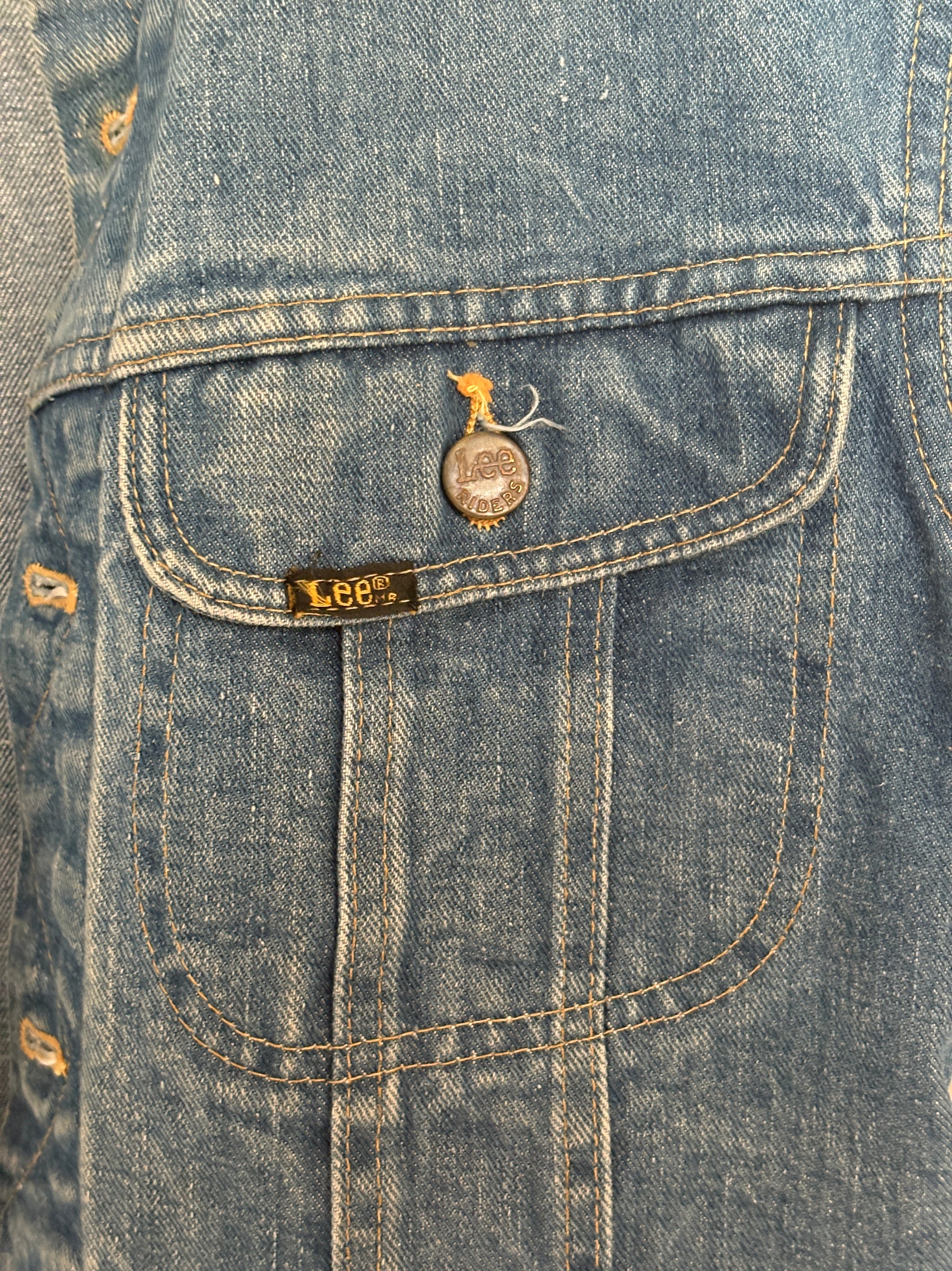 Size 40US / 50EU Vintage 80s Lee Union Made Denim Shirt – 2 Pockets – Made in USA - USA Vintage Bcn