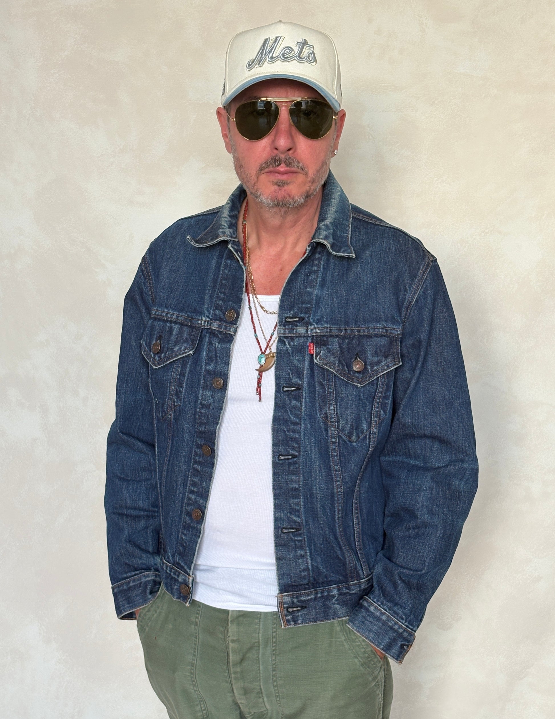 Size 42US / 52EU. Vintage 70s 2 pocket Levi’s Denim Jacket 70505 – Double Stitch, Made in USA - USA Vintage Bcn