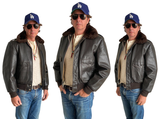 Size 40US (50EU) Vintage Leather Bomber Flight Jacket, Aviator G-1, Made in USA - Classic Aviation Collectible