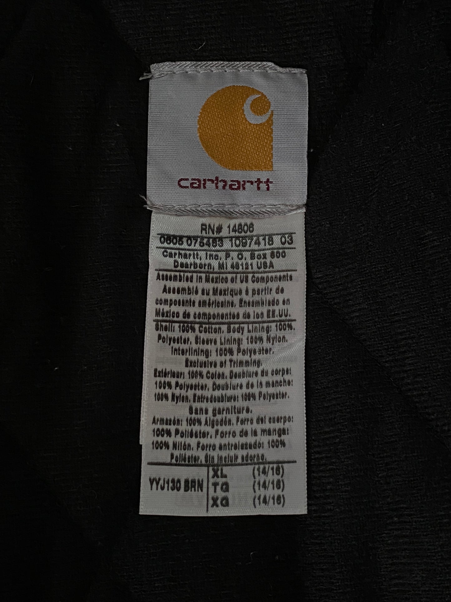 Size Youth XL Carhartt Blanket lined jacket Made in Mexico