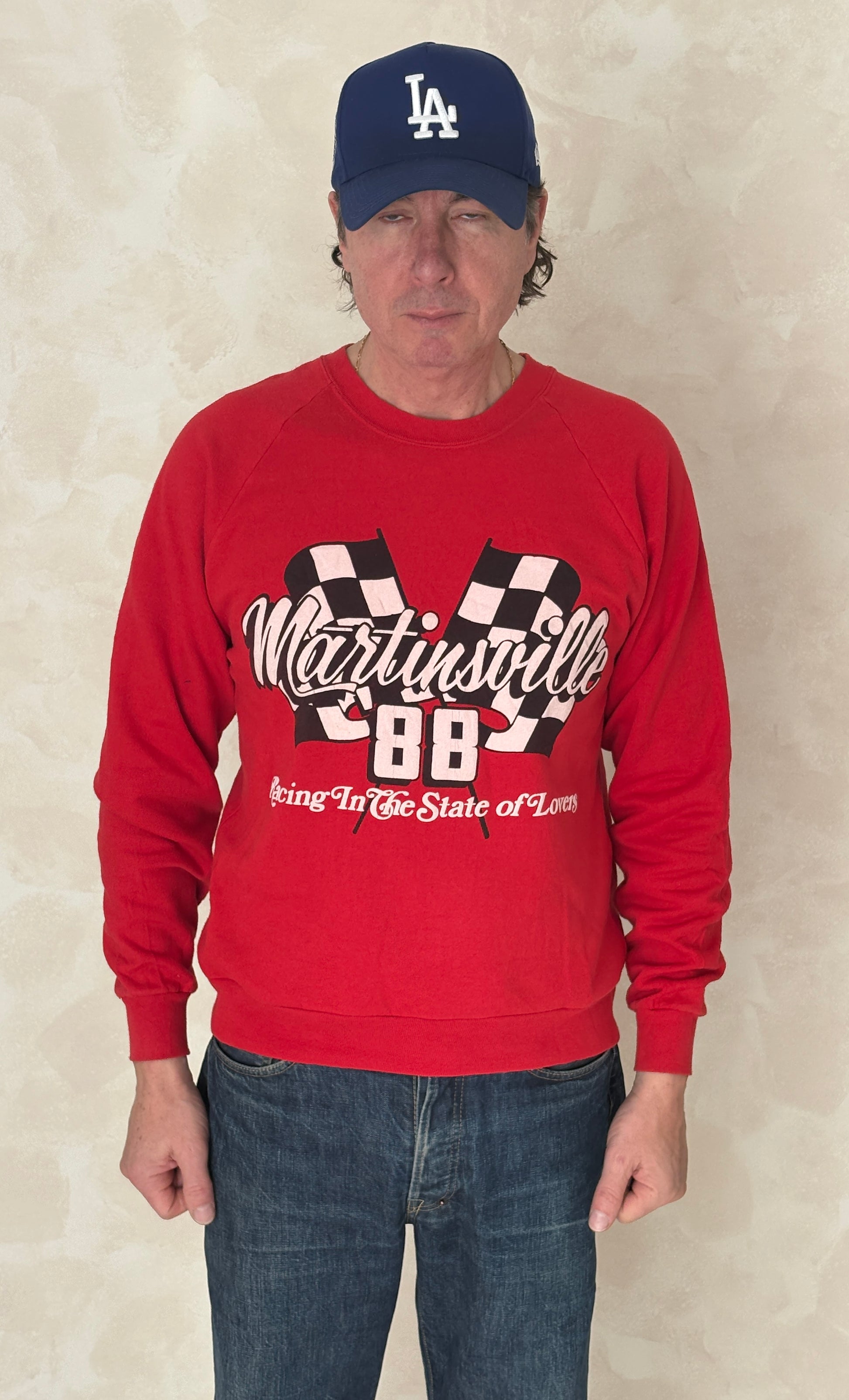 Size L 80s Crew Sweat Martinsville Made in USA - USA Vintage Bcn