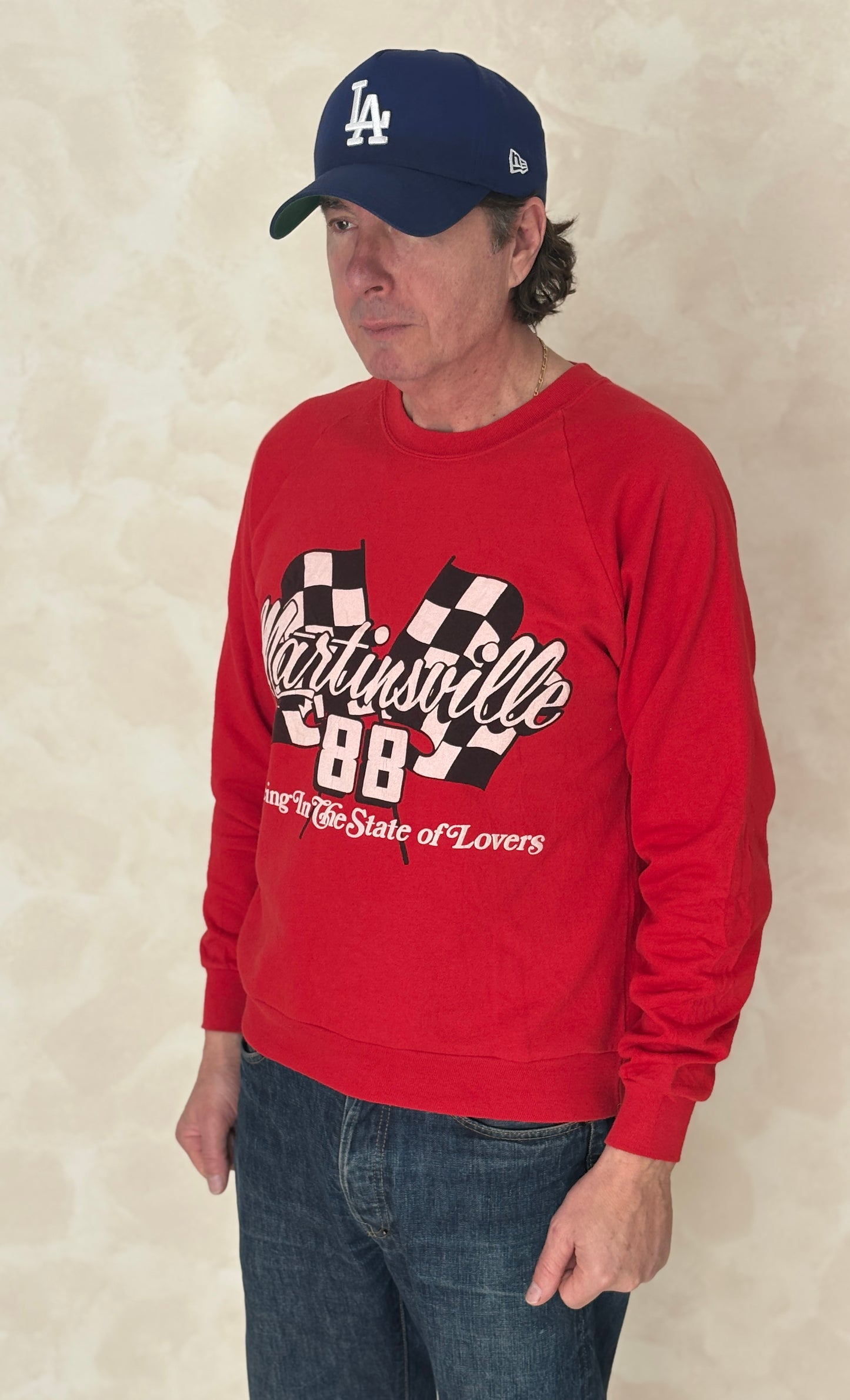 Size L 80s Crew Sweat Martinsville Made in USA - USA Vintage Bcn