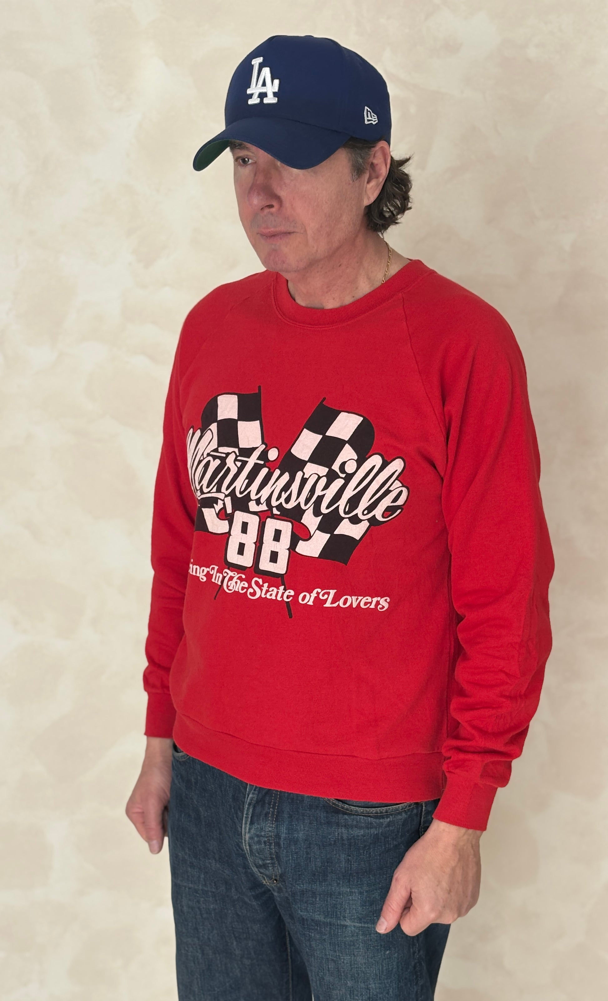 Size L 80s Crew Sweat Martinsville Made in USA - USA Vintage Bcn