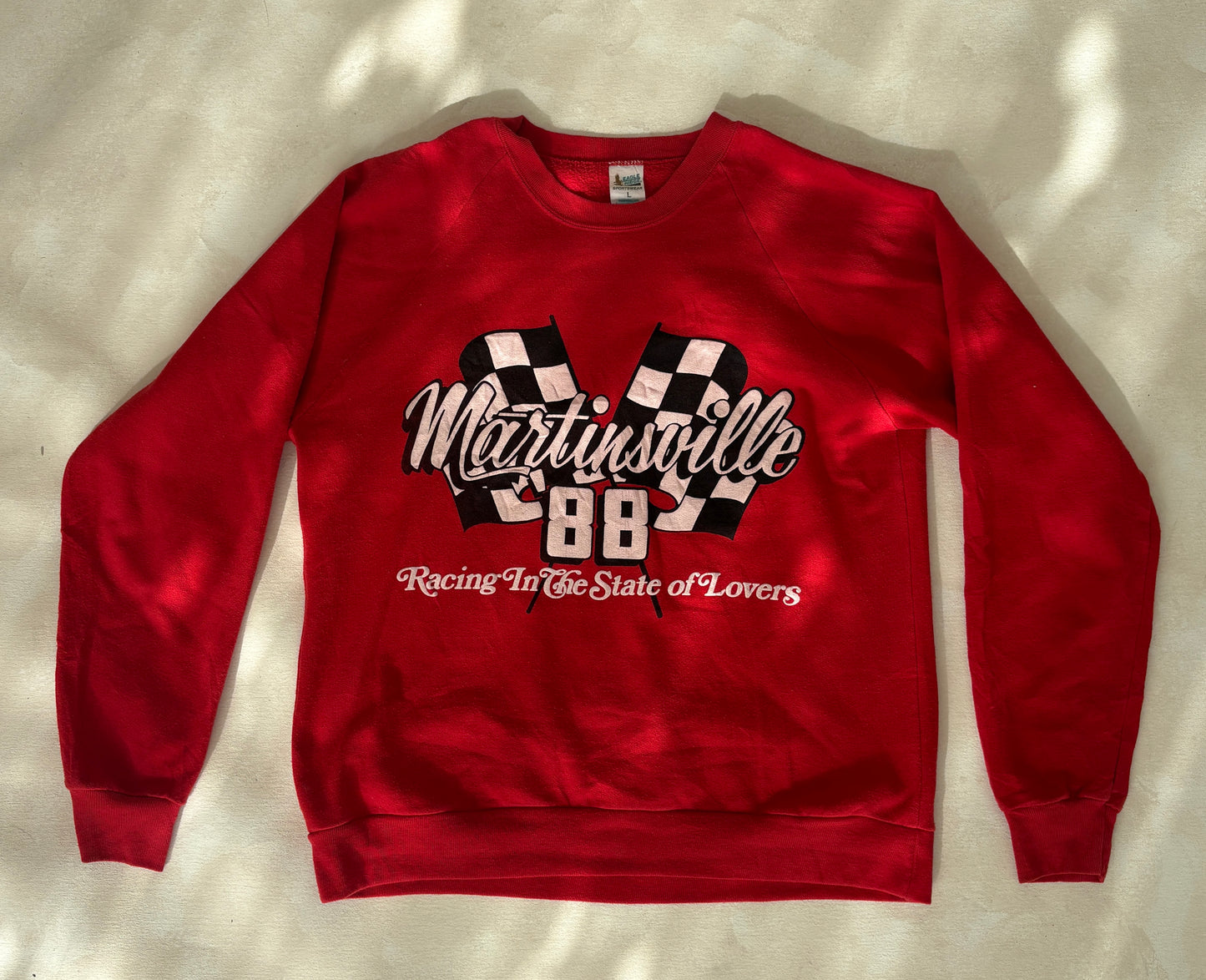 Size L 80s Crew Sweat Martinsville Made in USA - USA Vintage Bcn