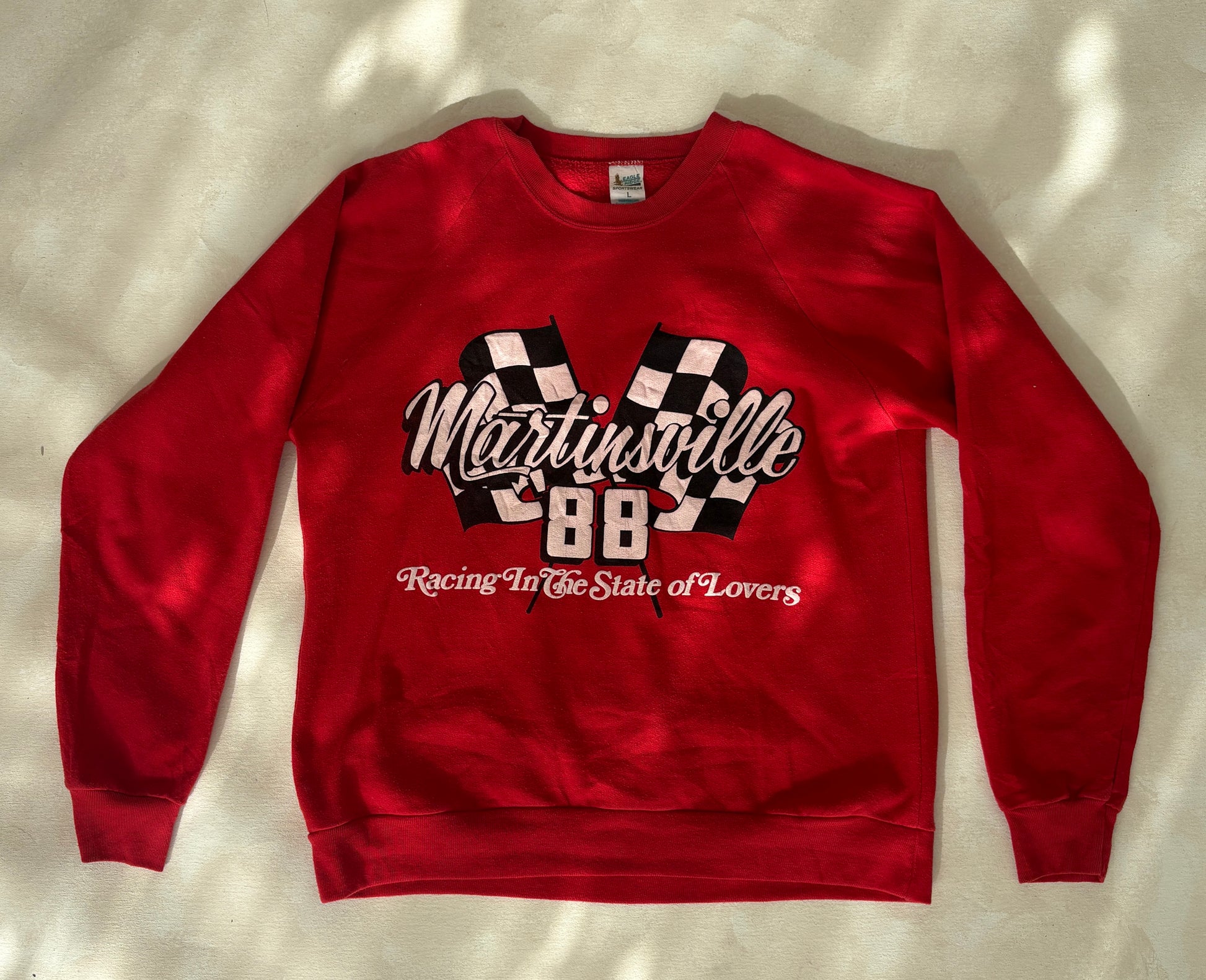 Size L 80s Crew Sweat Martinsville Made in USA - USA Vintage Bcn