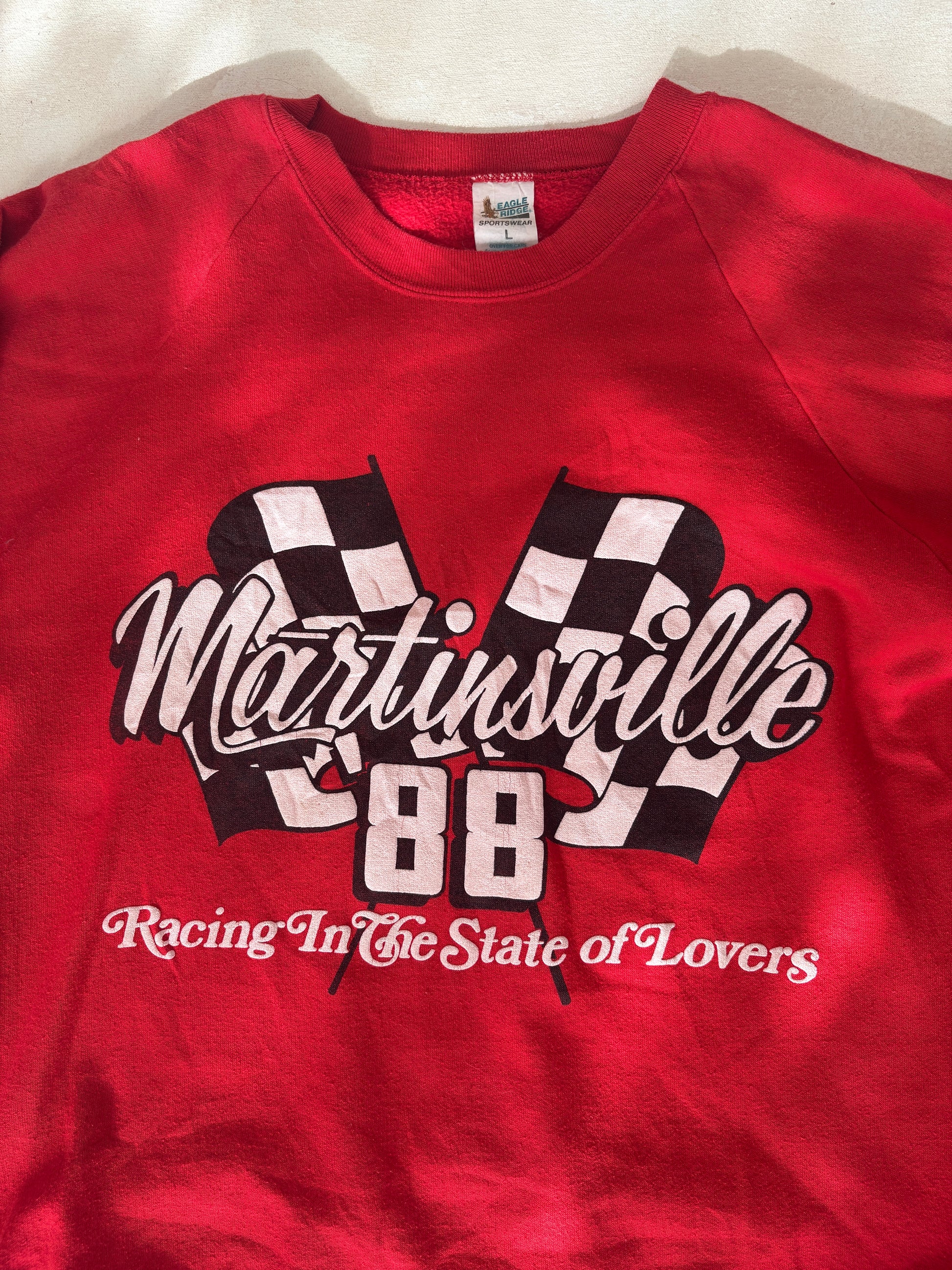 Size L 80s Crew Sweat Martinsville Made in USA - USA Vintage Bcn