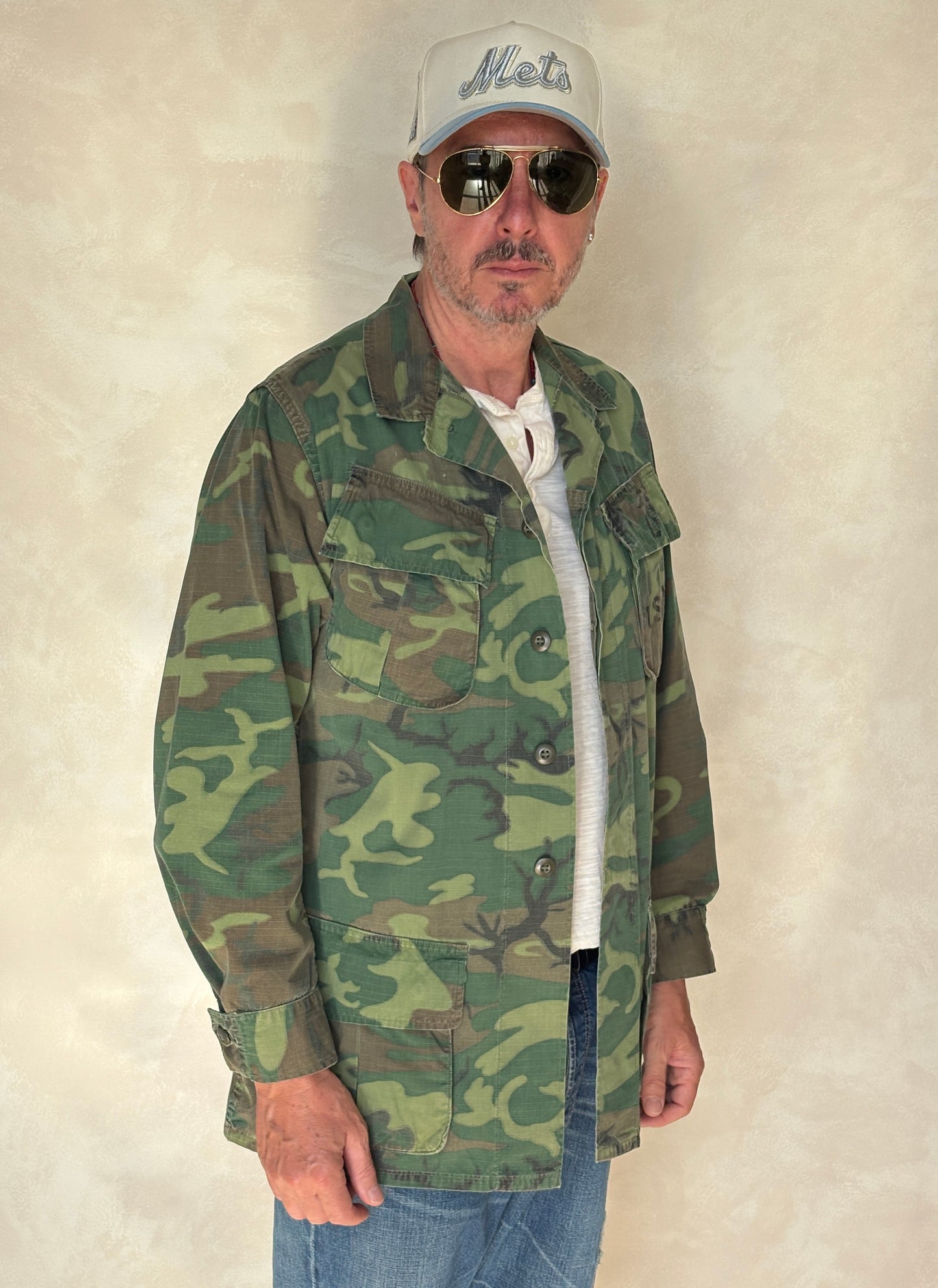 Small Long. Authentic USMC 1969 US Army vintage Erld camouflage Vietnam jungle jacket. Military - USA Vintage Bcn