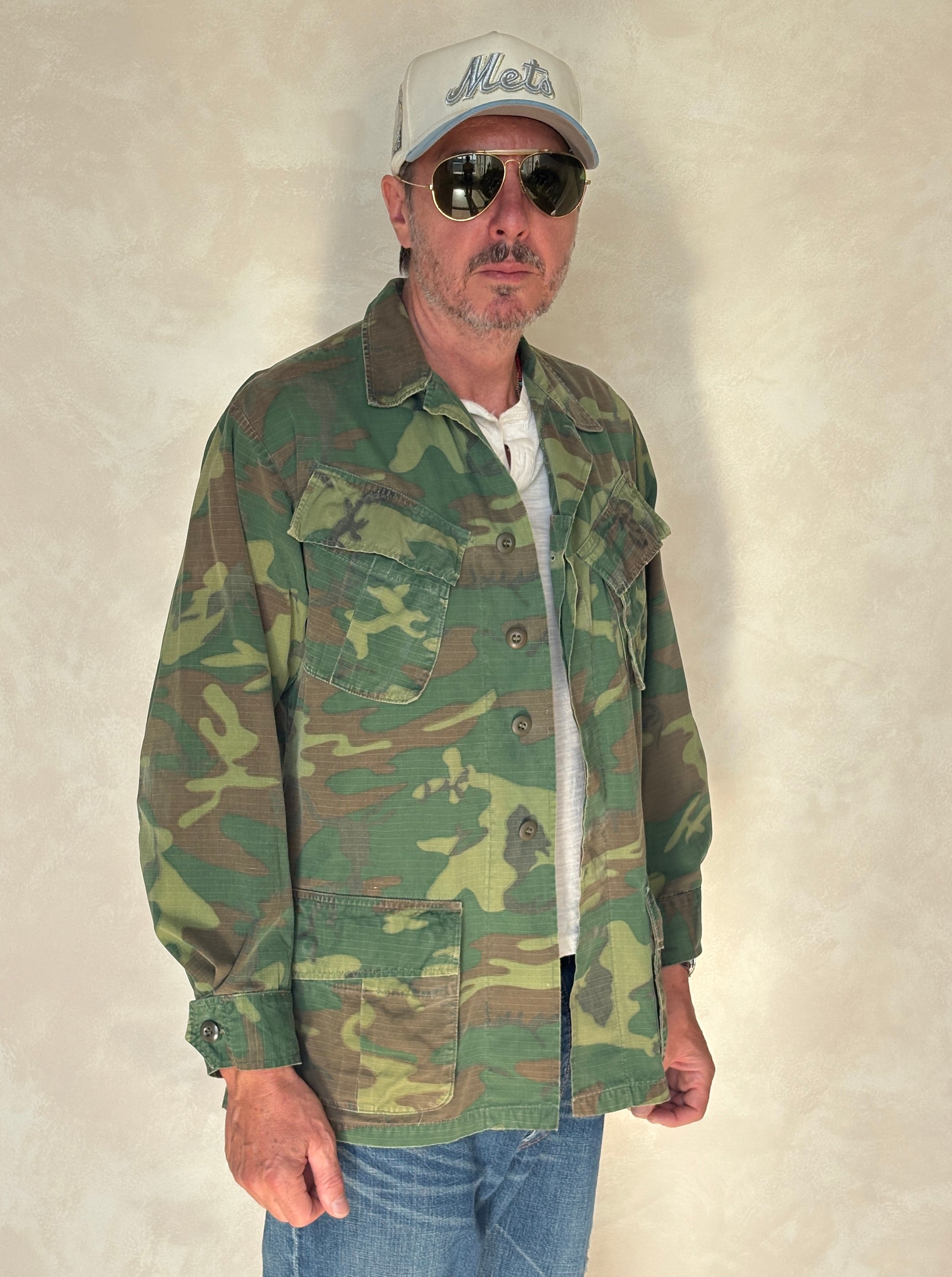 Small Reg. Authentic USMC 1969 US Army vintage Erld camouflage Vietnam jungle jacket. Military - USA Vintage Bcn