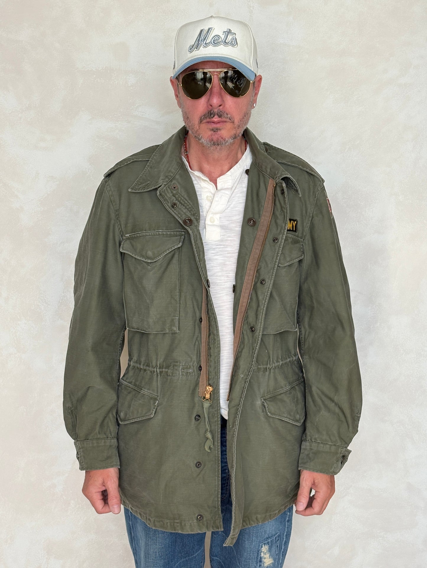 Med Long. Authentic 5th Army Vintage US Army M-51 OG-107 jacket. Military - USA Vintage Bcn