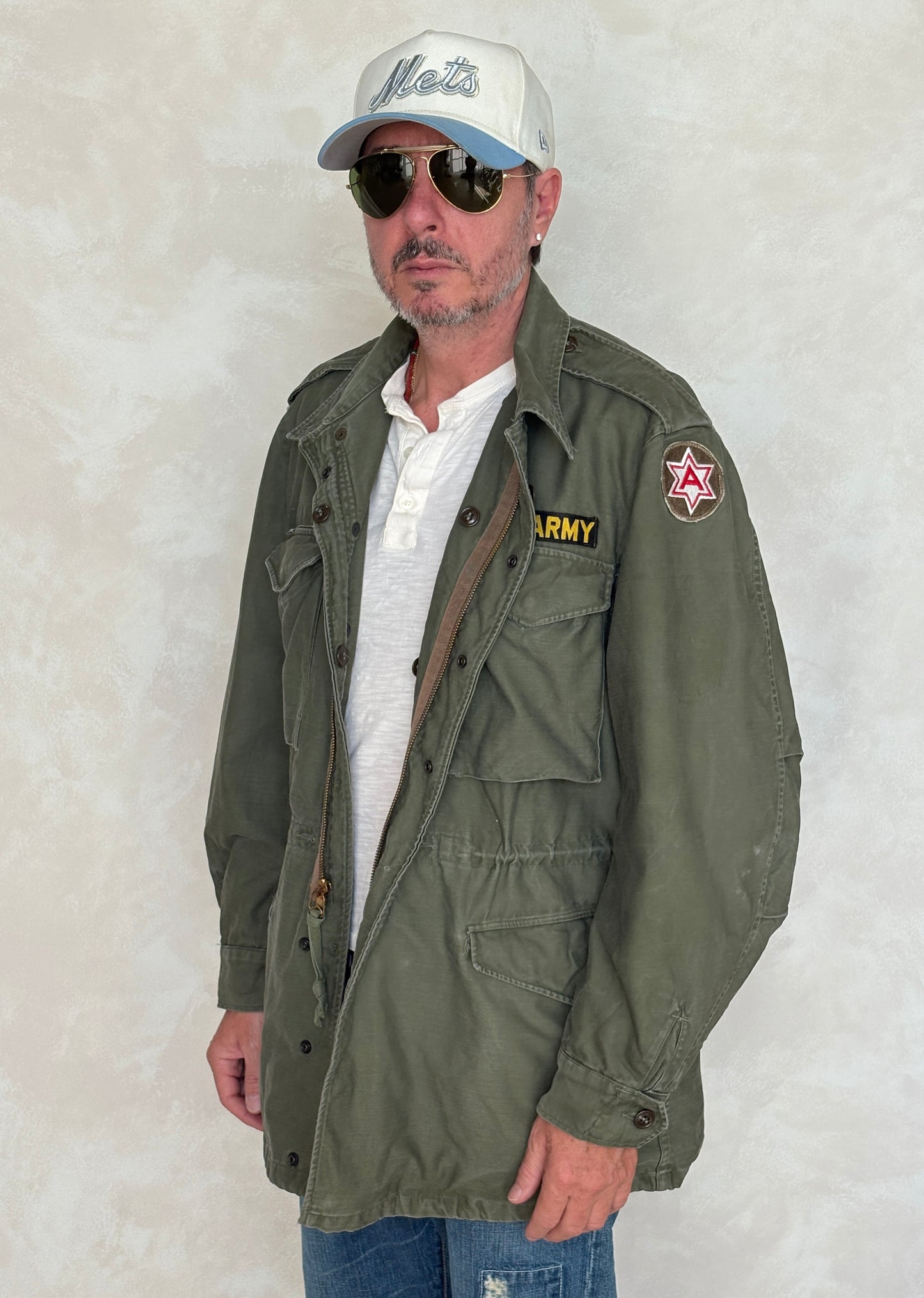 Med Long. Authentic 5th Army Vintage US Army M-51 OG-107 jacket. Military - USA Vintage Bcn