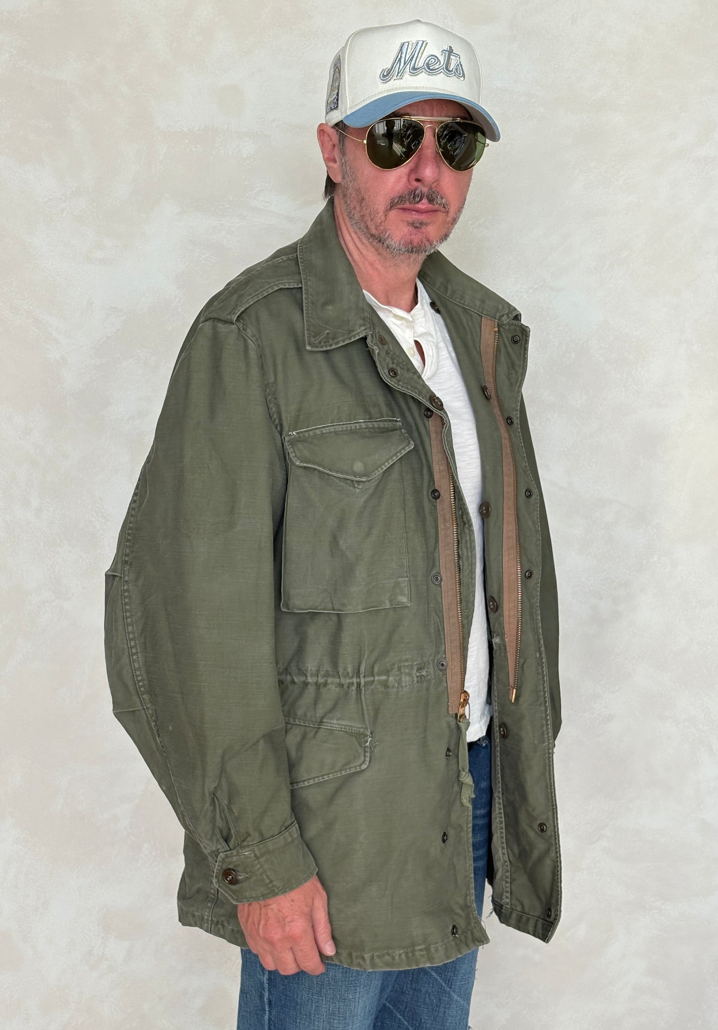 Med Long. Authentic 5th Army Vintage US Army M-51 OG-107 jacket. Military - USA Vintage Bcn