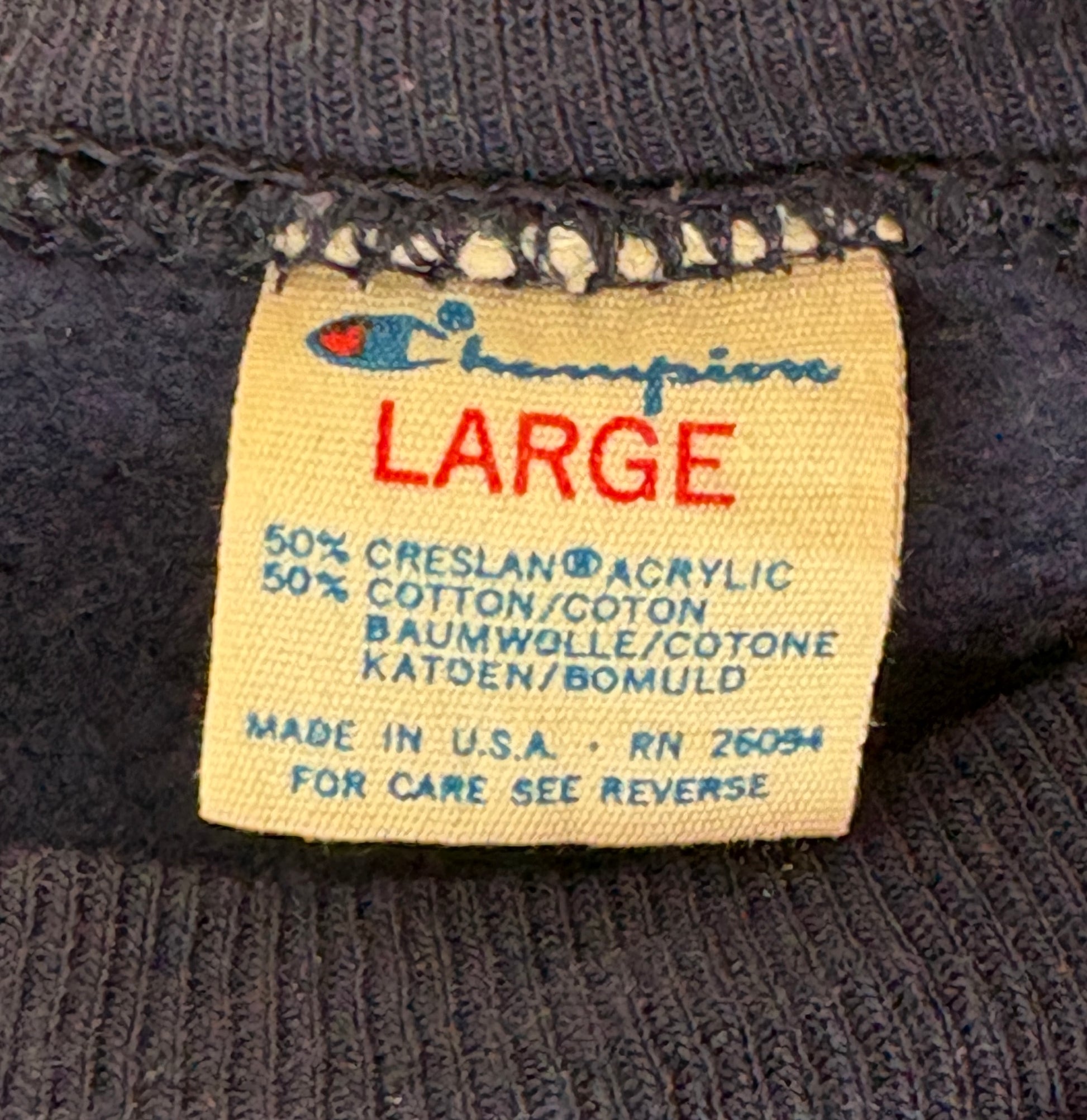 Size L Crew Neck Made in USA By Champion 1987 - USA Vintage Bcn